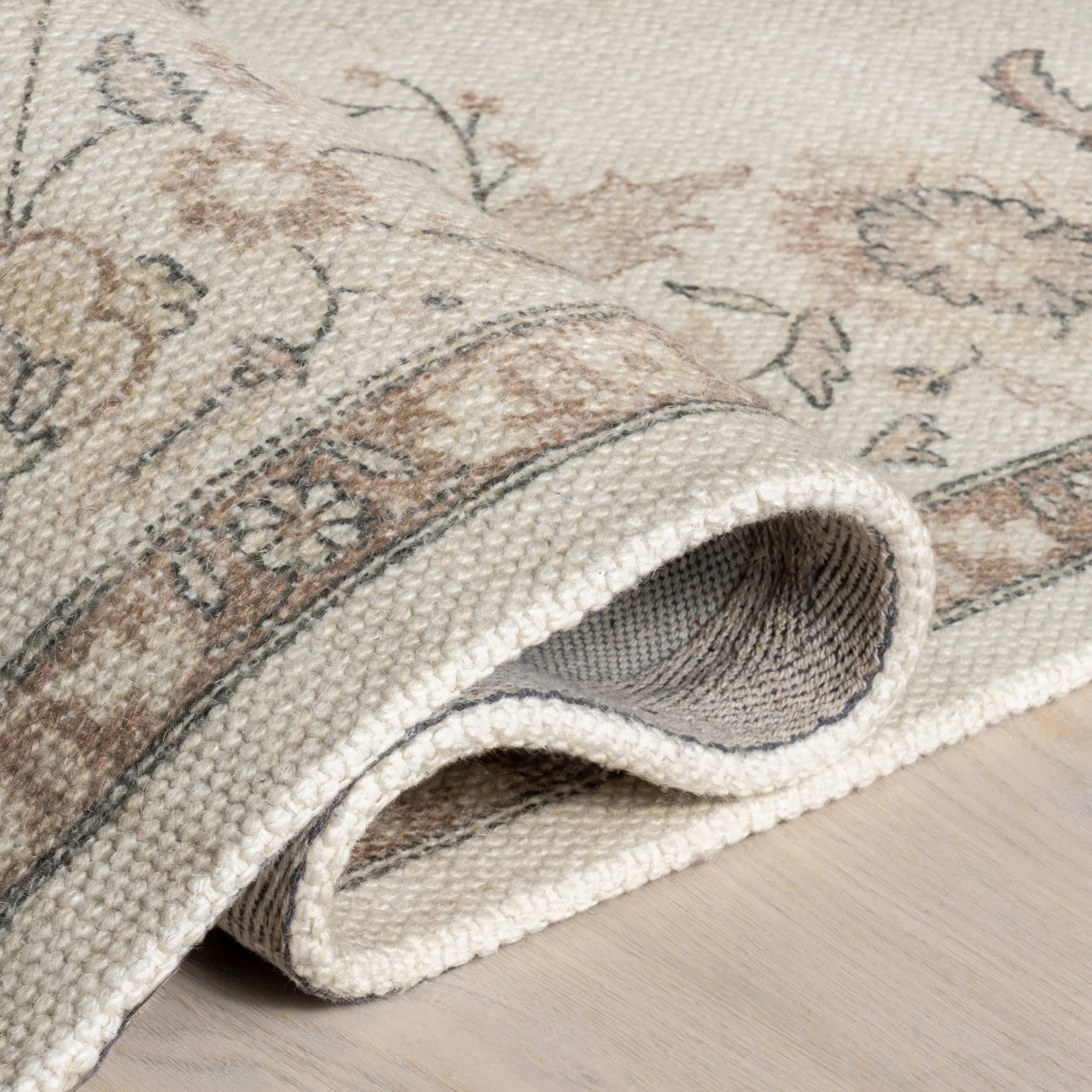 Princesa Medallion Wool and Cotton Rug | Beige - Image 8