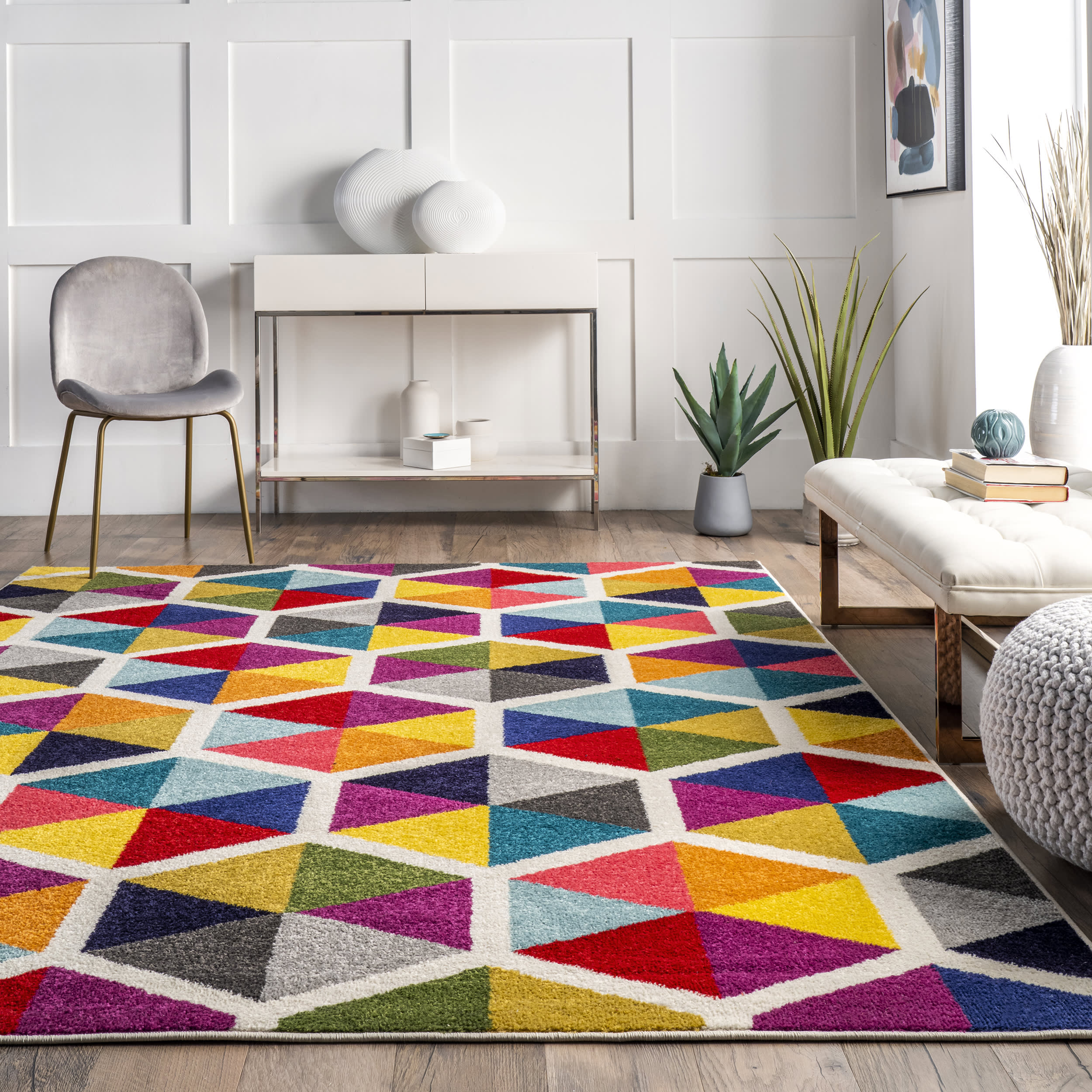 Prismatic Simon Honeycomb Rug | Multicolor - Image 4