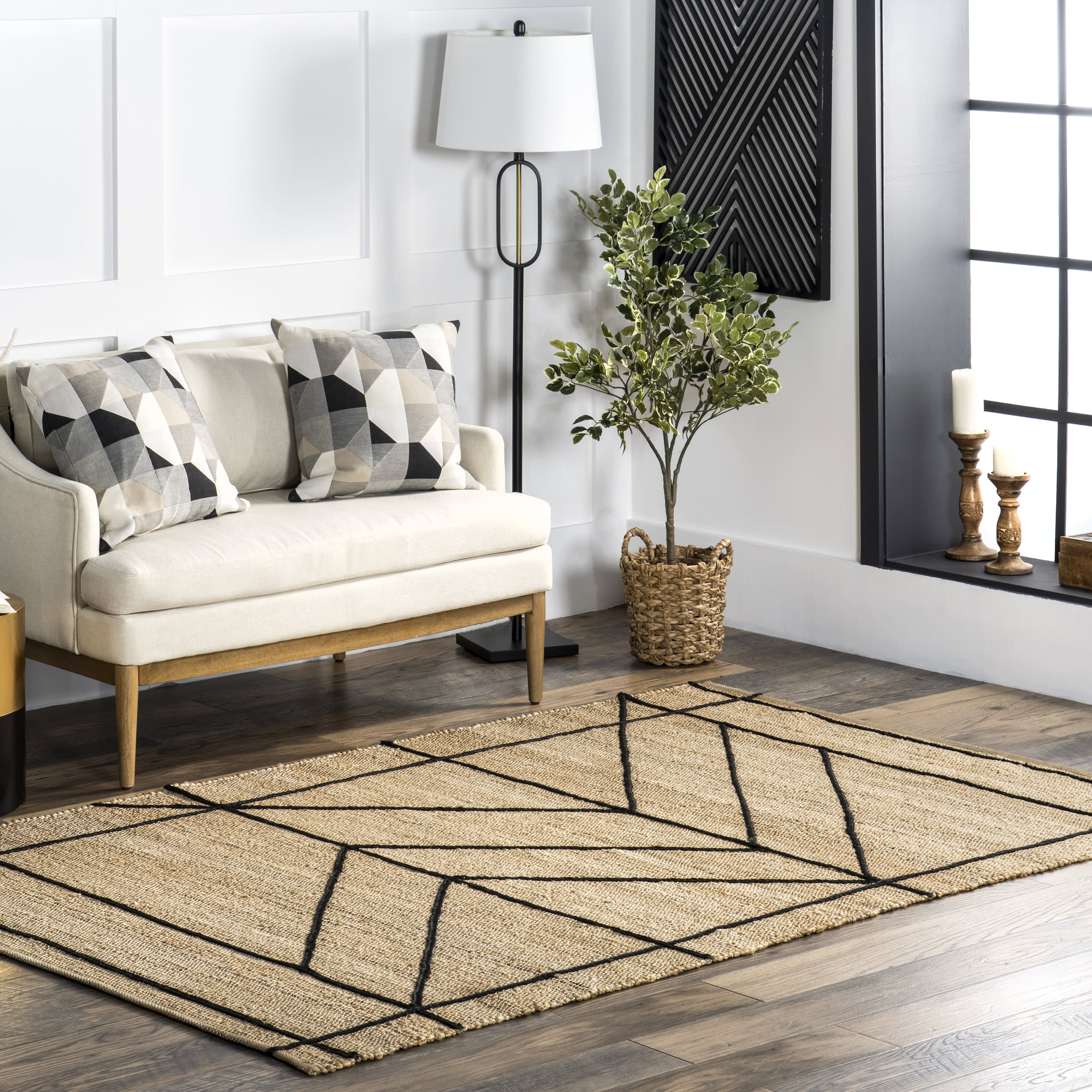 Priya Threaded Jute Rug | Natural - Image 2