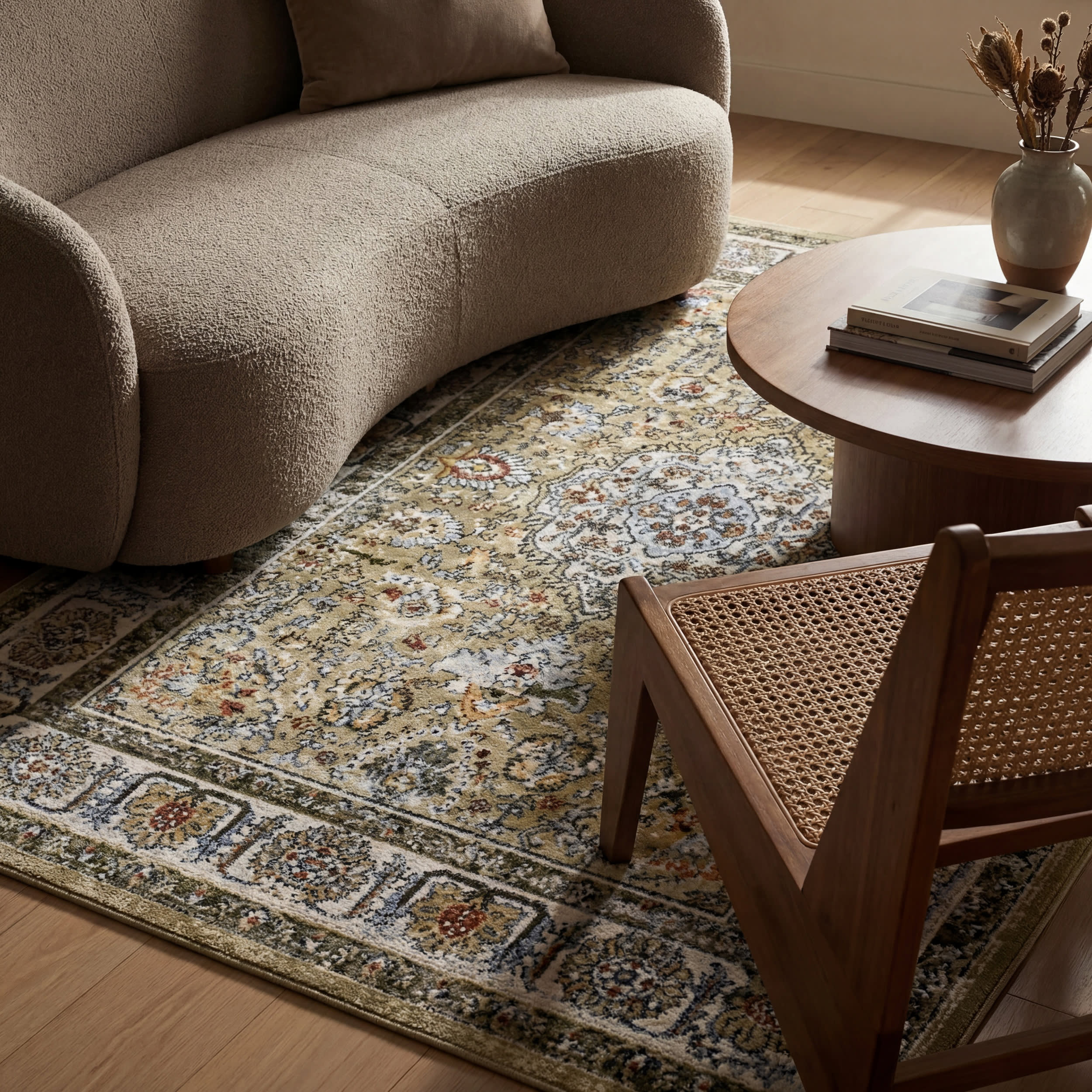 Priyanka Washable Persian Rug | Green - Image 5