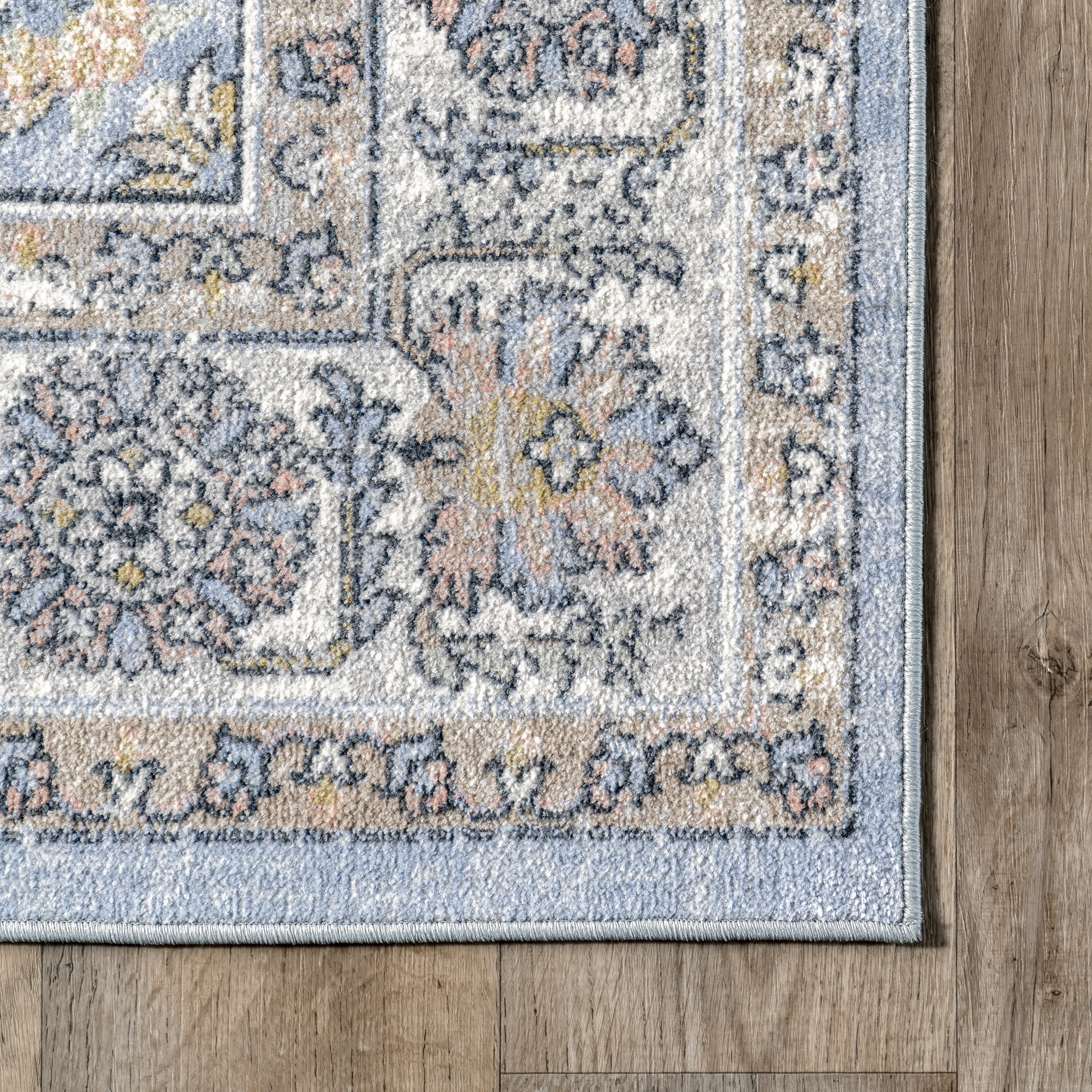Priyanka Washable Persian Rug | Light Blue - Image 3