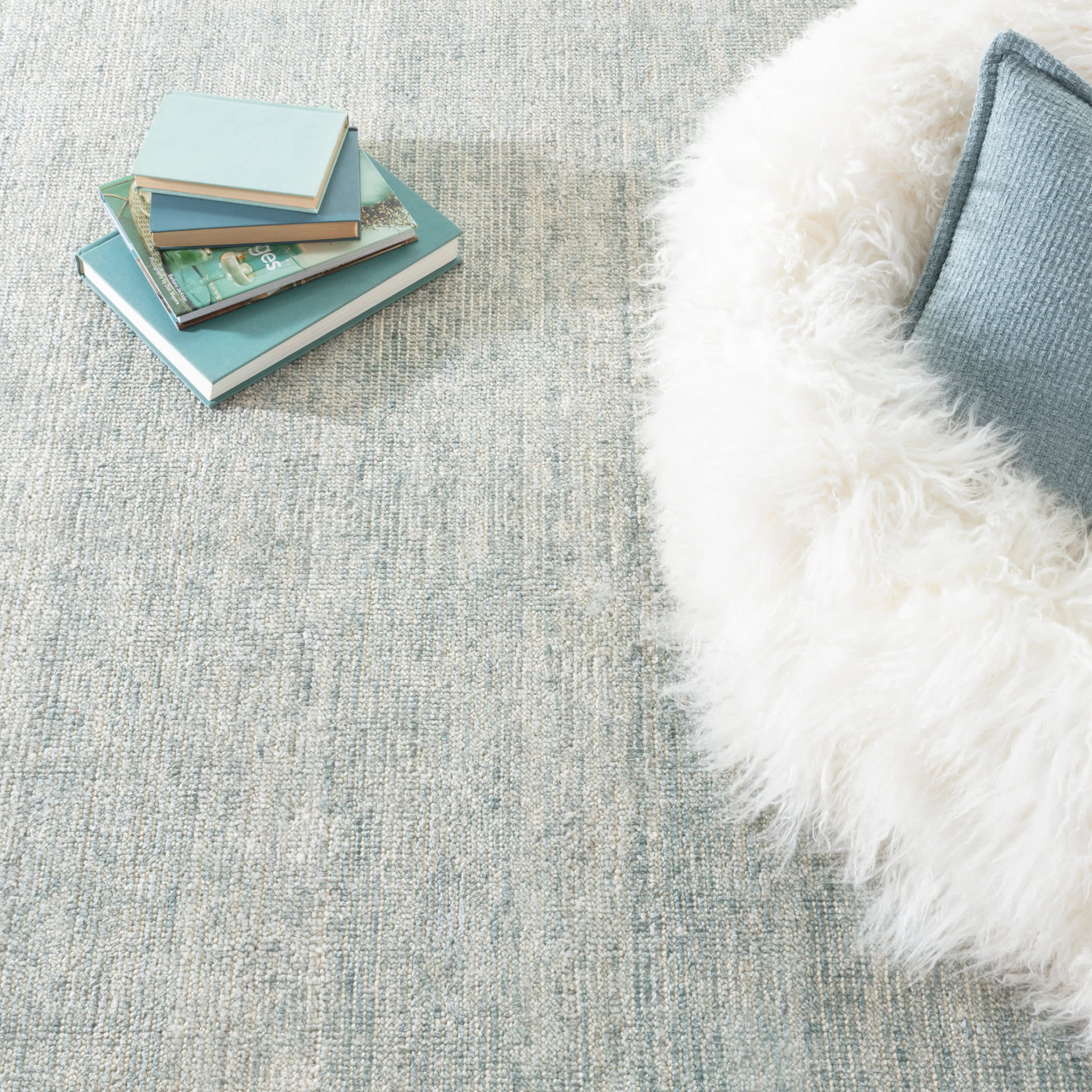 Quartz Handwoven Viscose/Cotton Rug | Ocean - Image 5