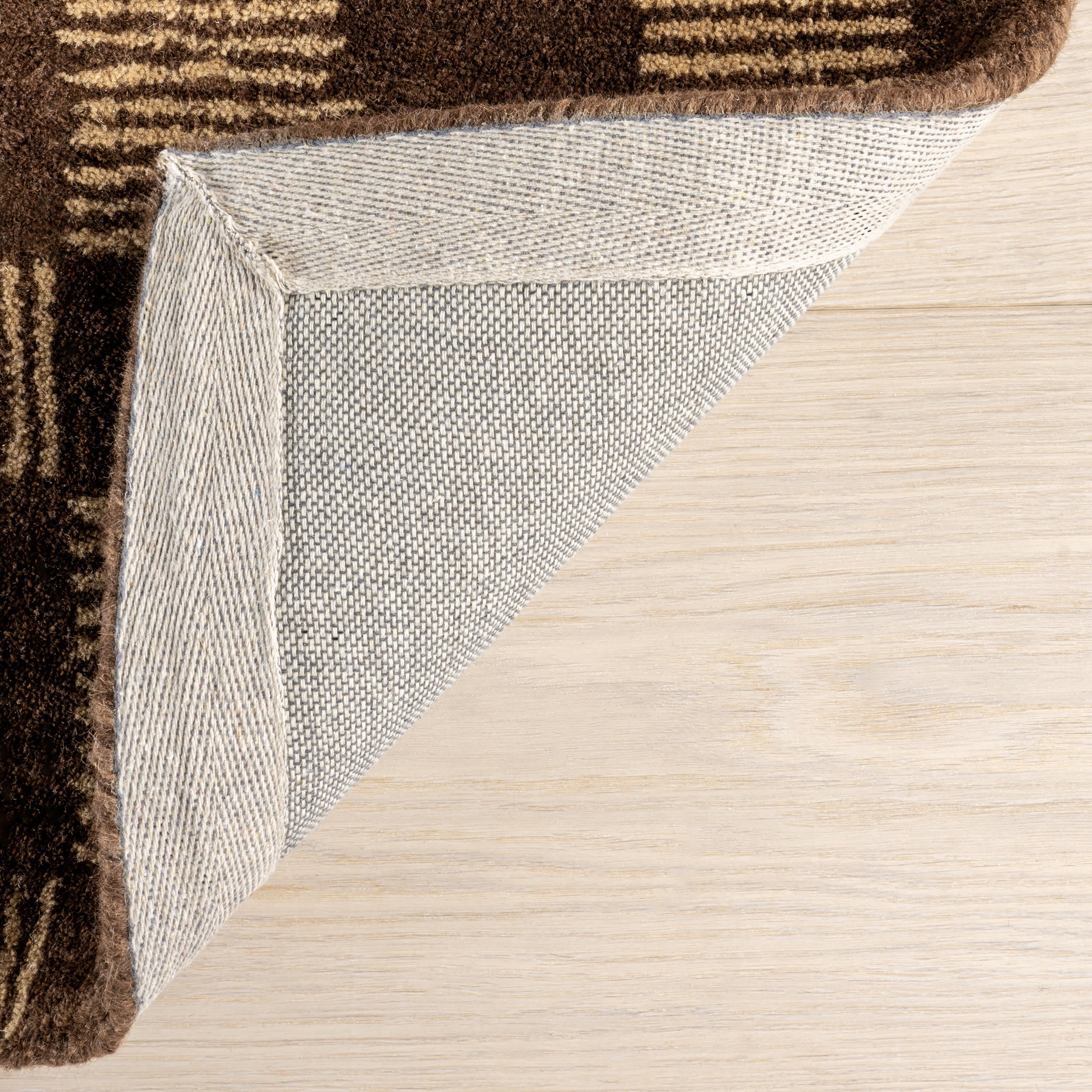 Quince Checked Wool Rug | Brown - Image 6