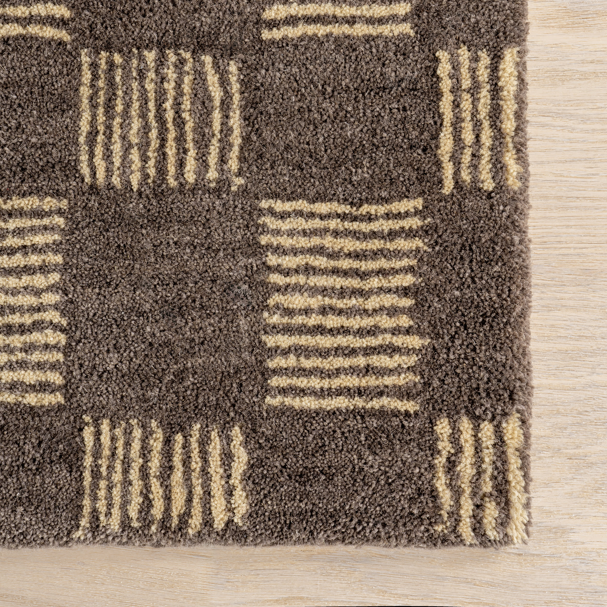 Quince Checked Wool Rug | Grey - Image 4