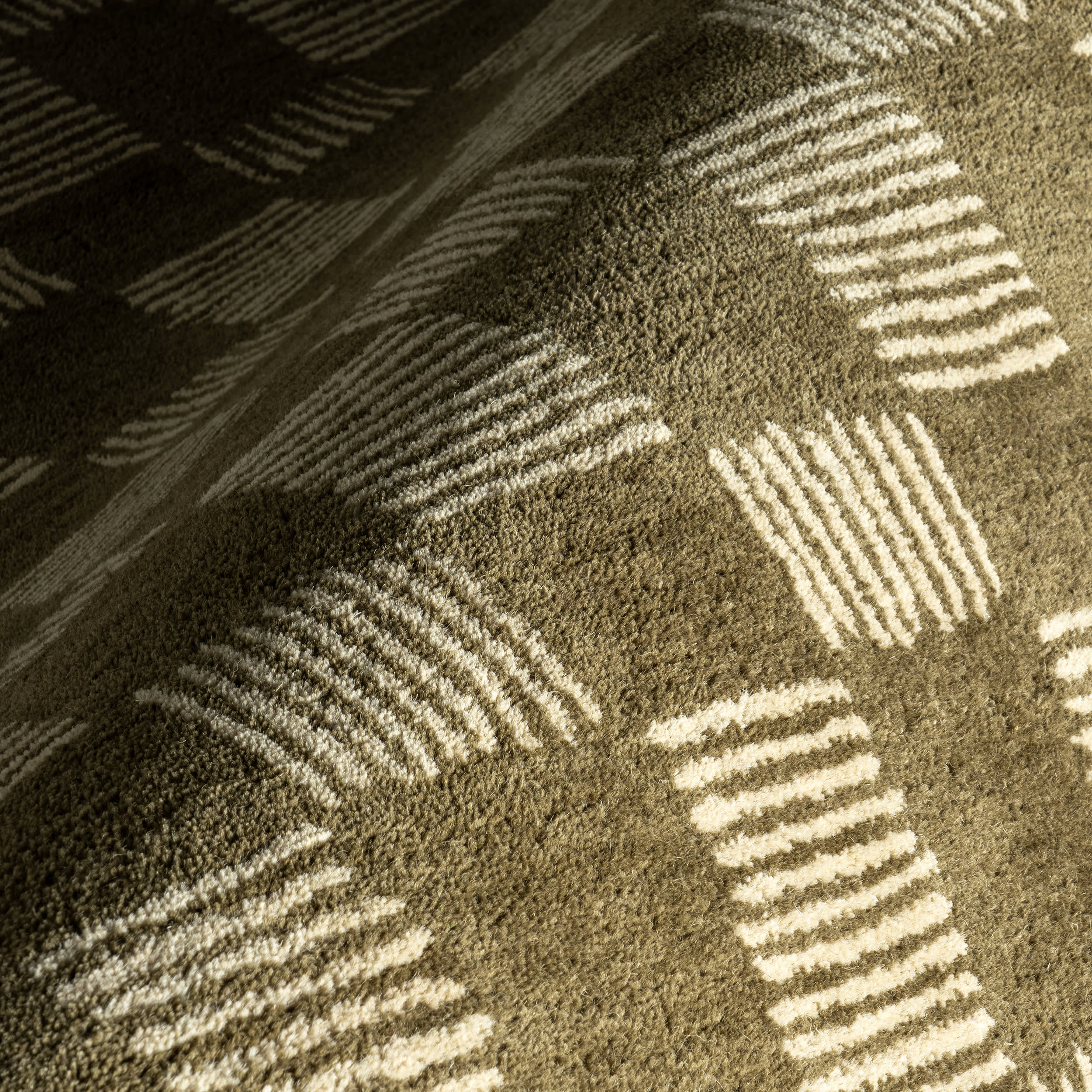 Quince Checked Wool Rug | Olive - Image 3