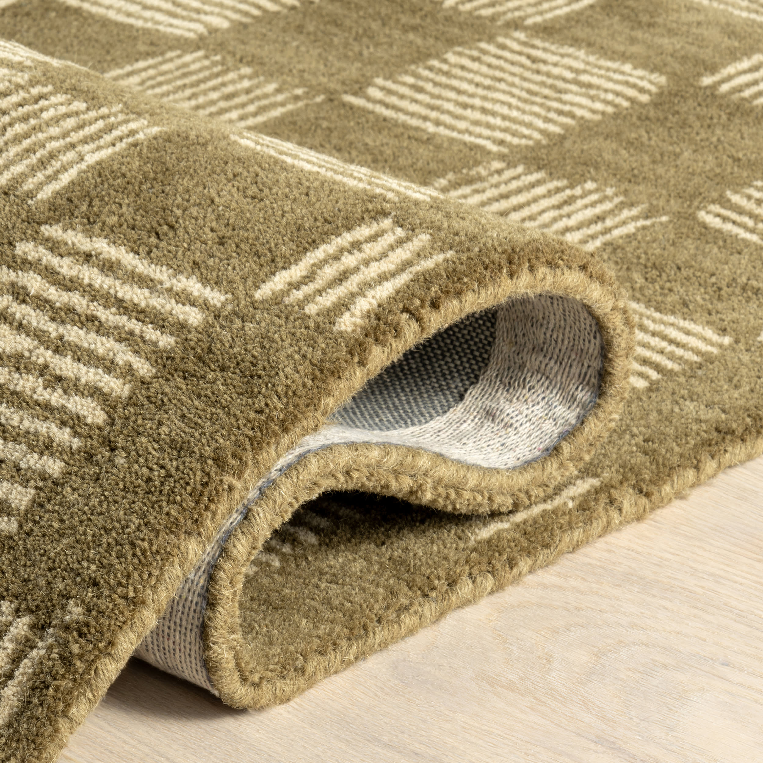 Quince Checked Wool Rug | Olive - Image 8