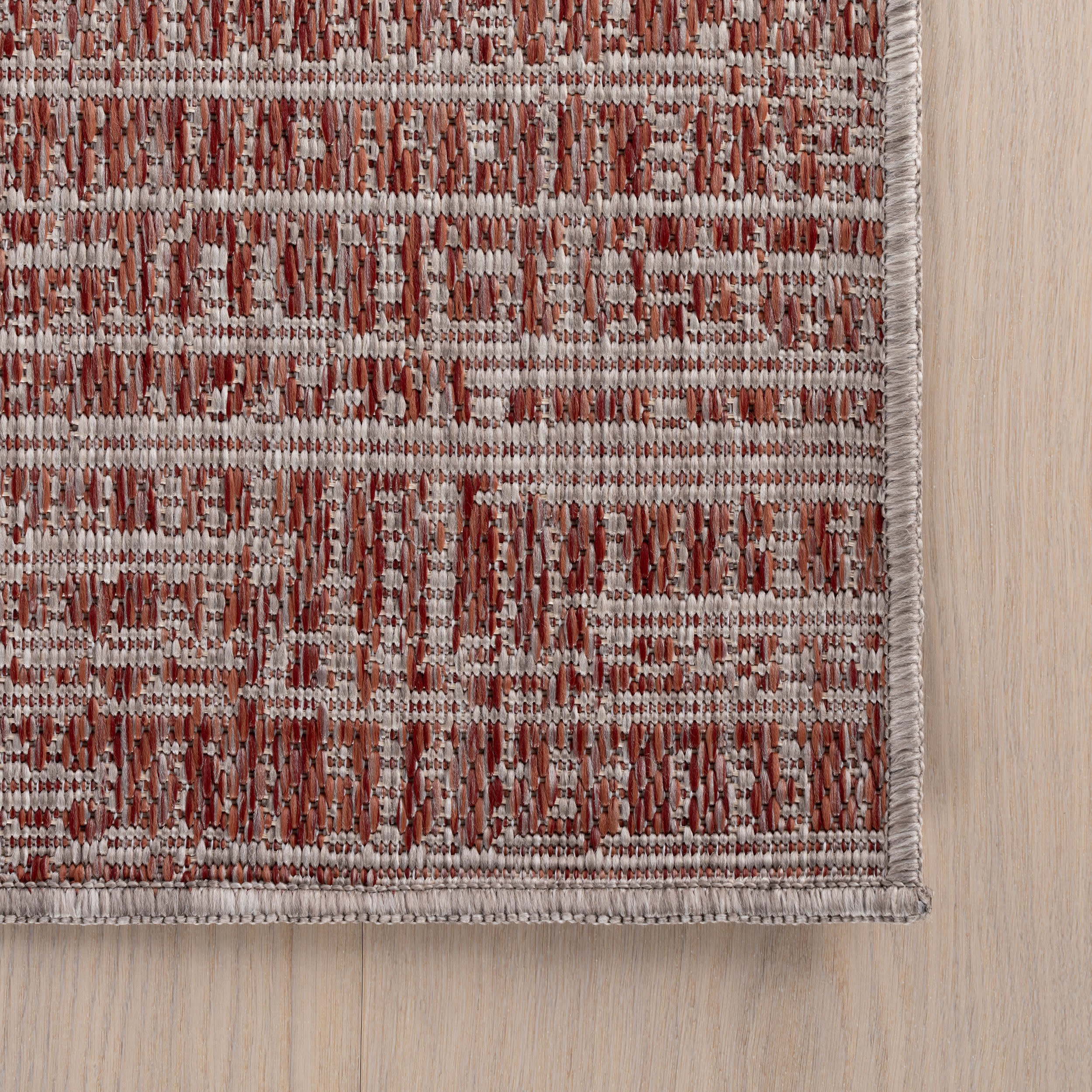 Raaena Abstract Solid Indoor/Outdoor Rug | Red - Image 4