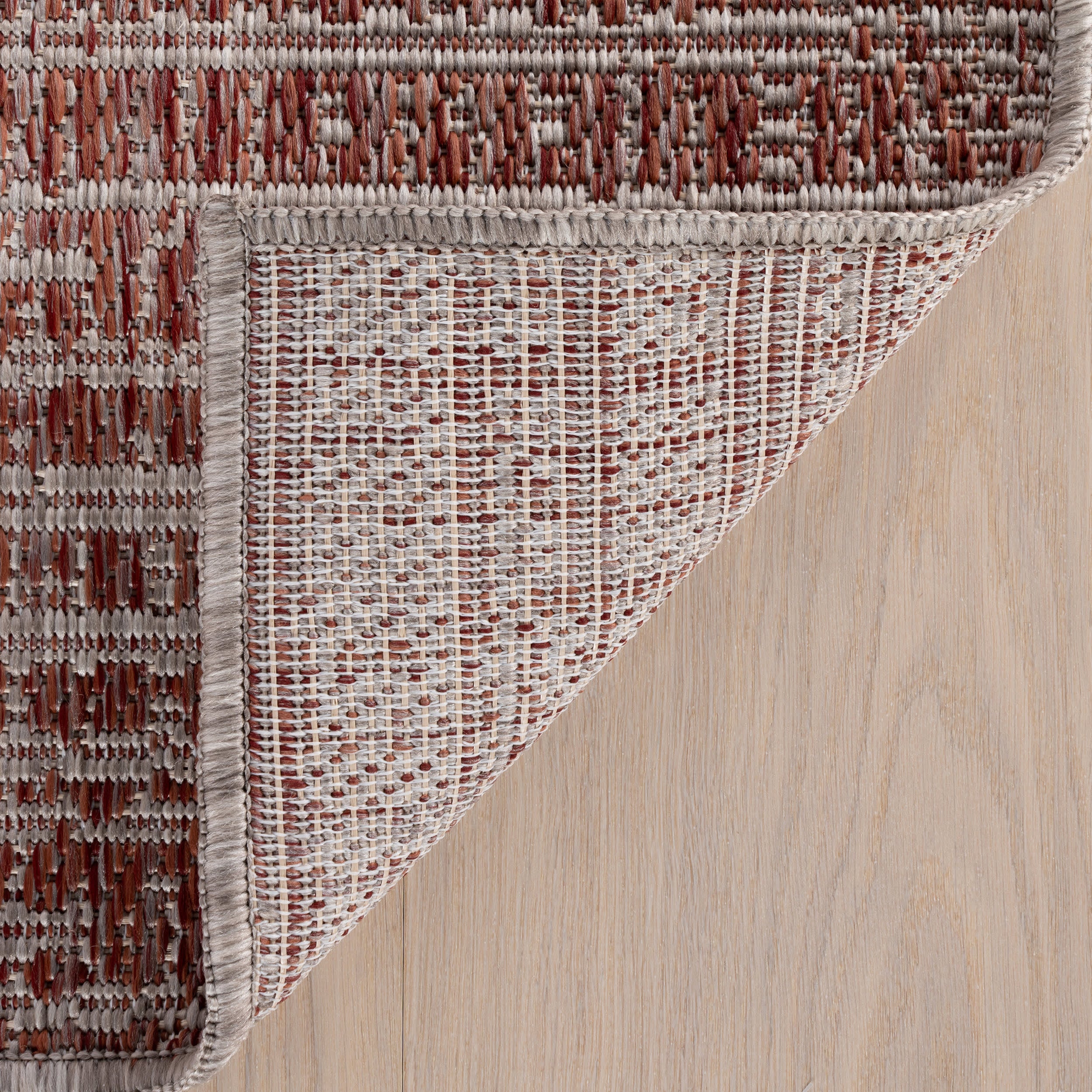 Raaena Abstract Solid Indoor/Outdoor Rug | Red - Image 7