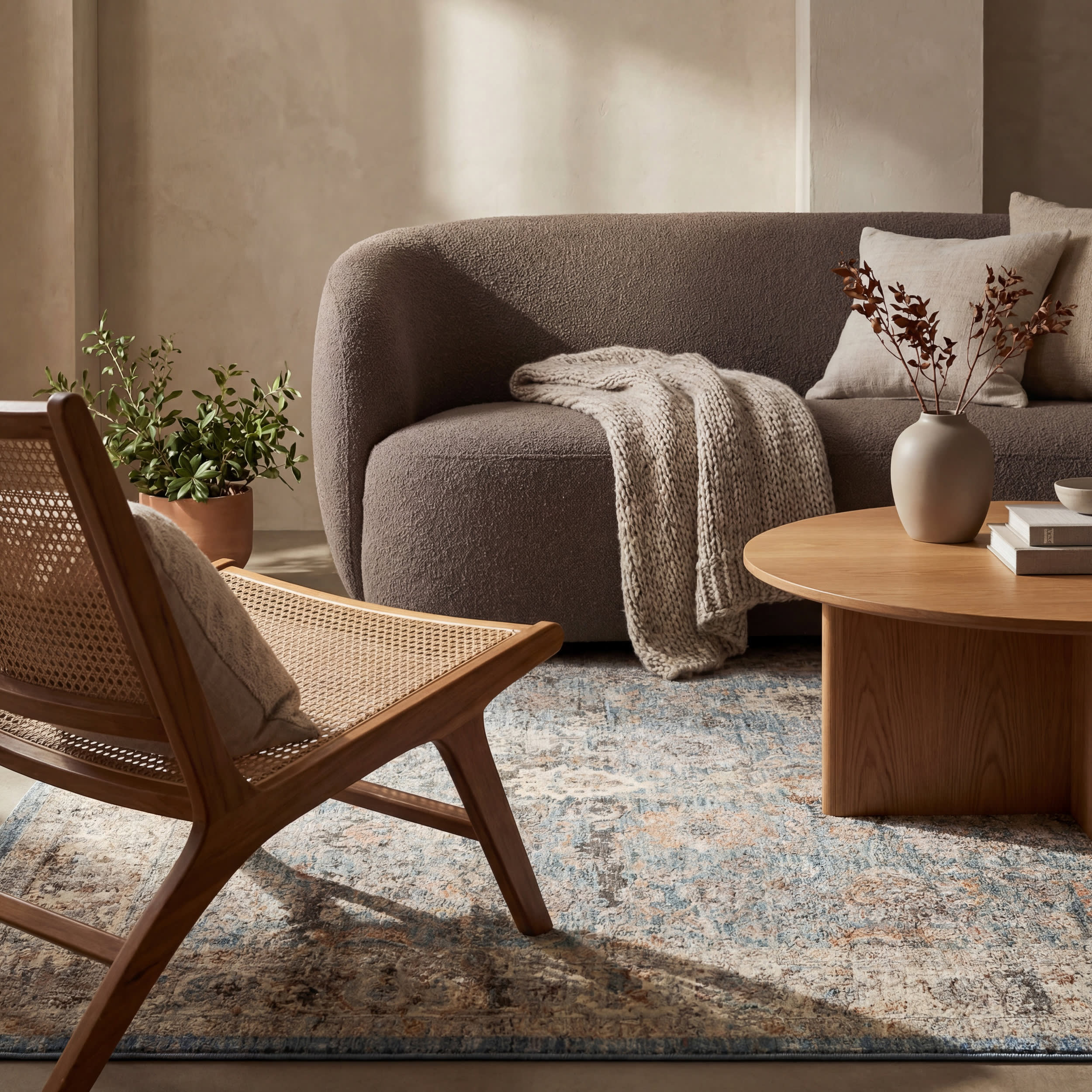 Rada Traditional Vintage Floral Rug | Blue - Image 5
