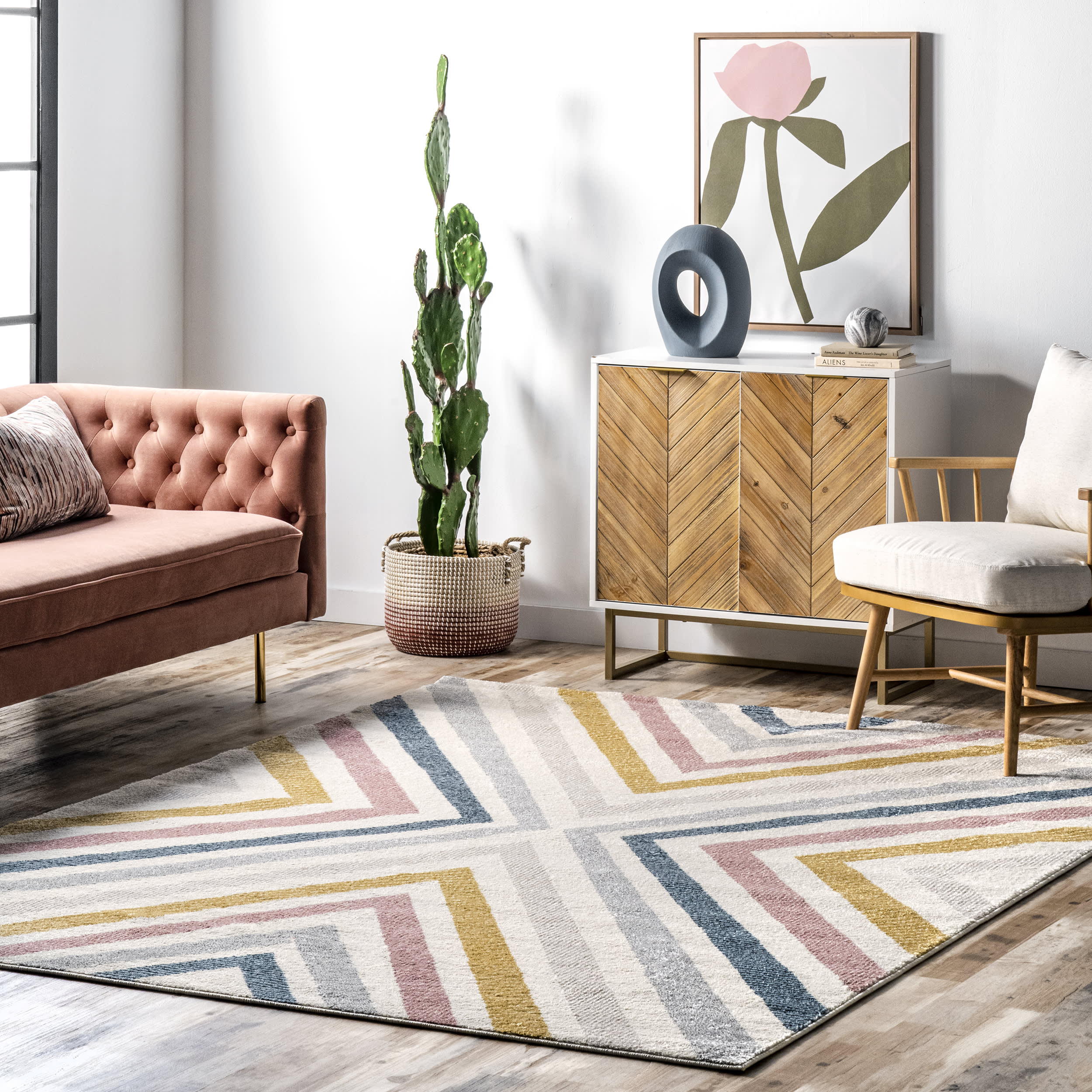 Radiant Chevrons Rug | Beige - Image 2