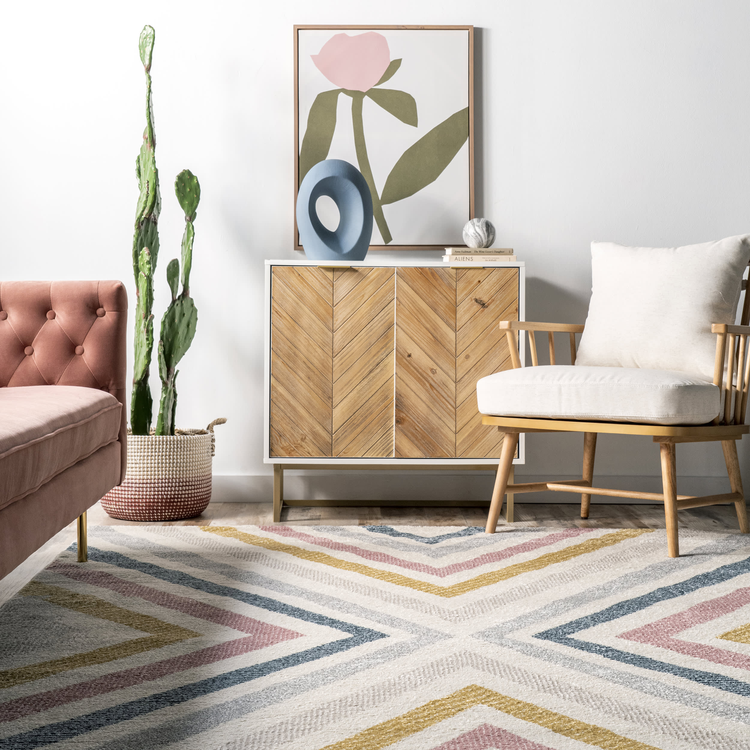 Radiant Chevrons Rug | Beige - Image 4