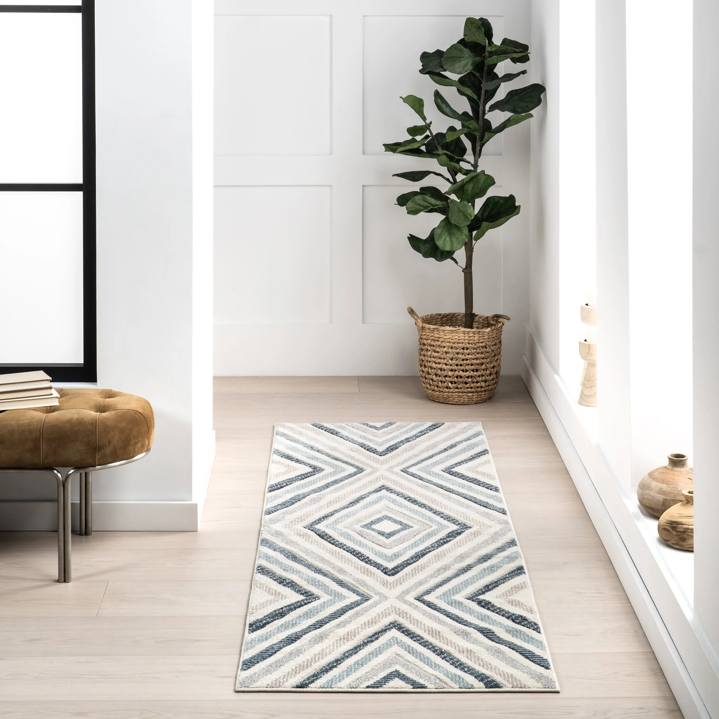Radiant Chevrons Rug | Blue - Image 2