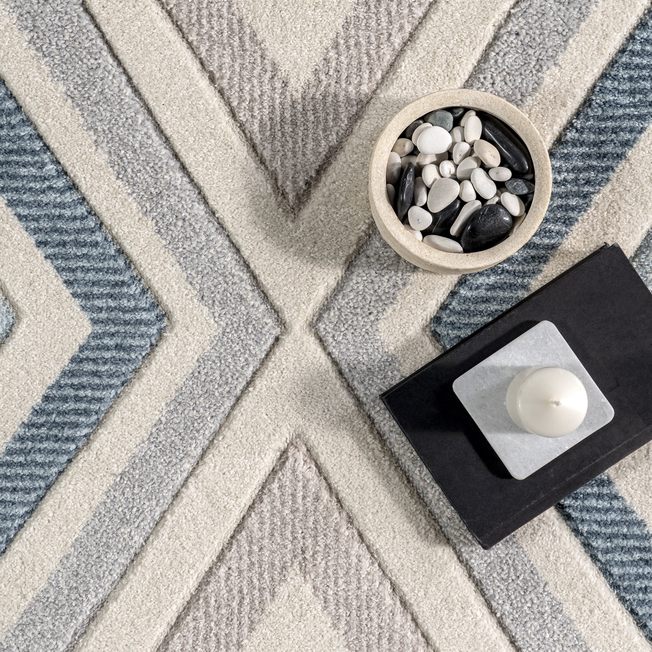 Radiant Chevrons Rug | Blue - Image 7