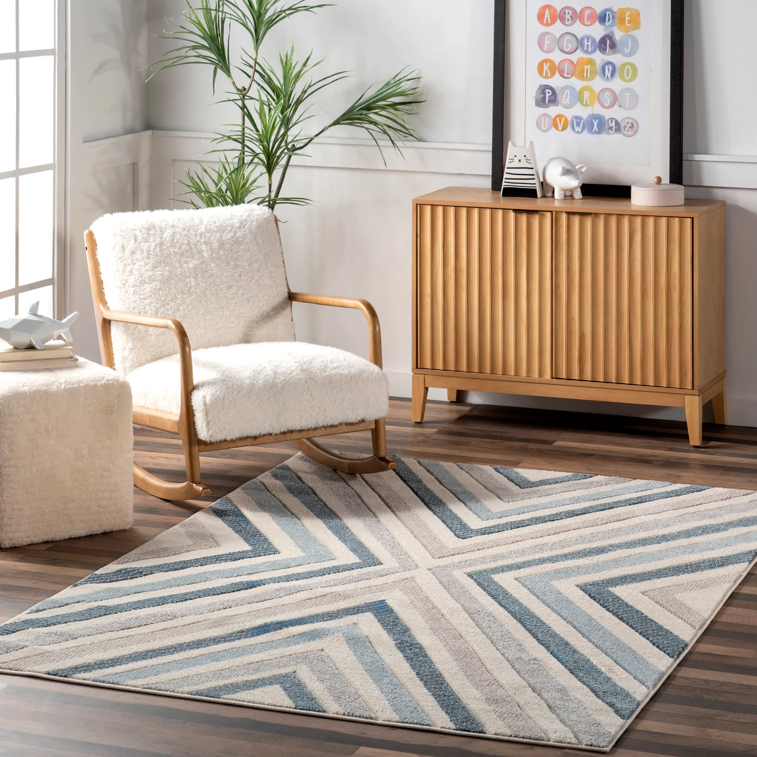 Radiant Chevrons Rug | Blue - Image 8