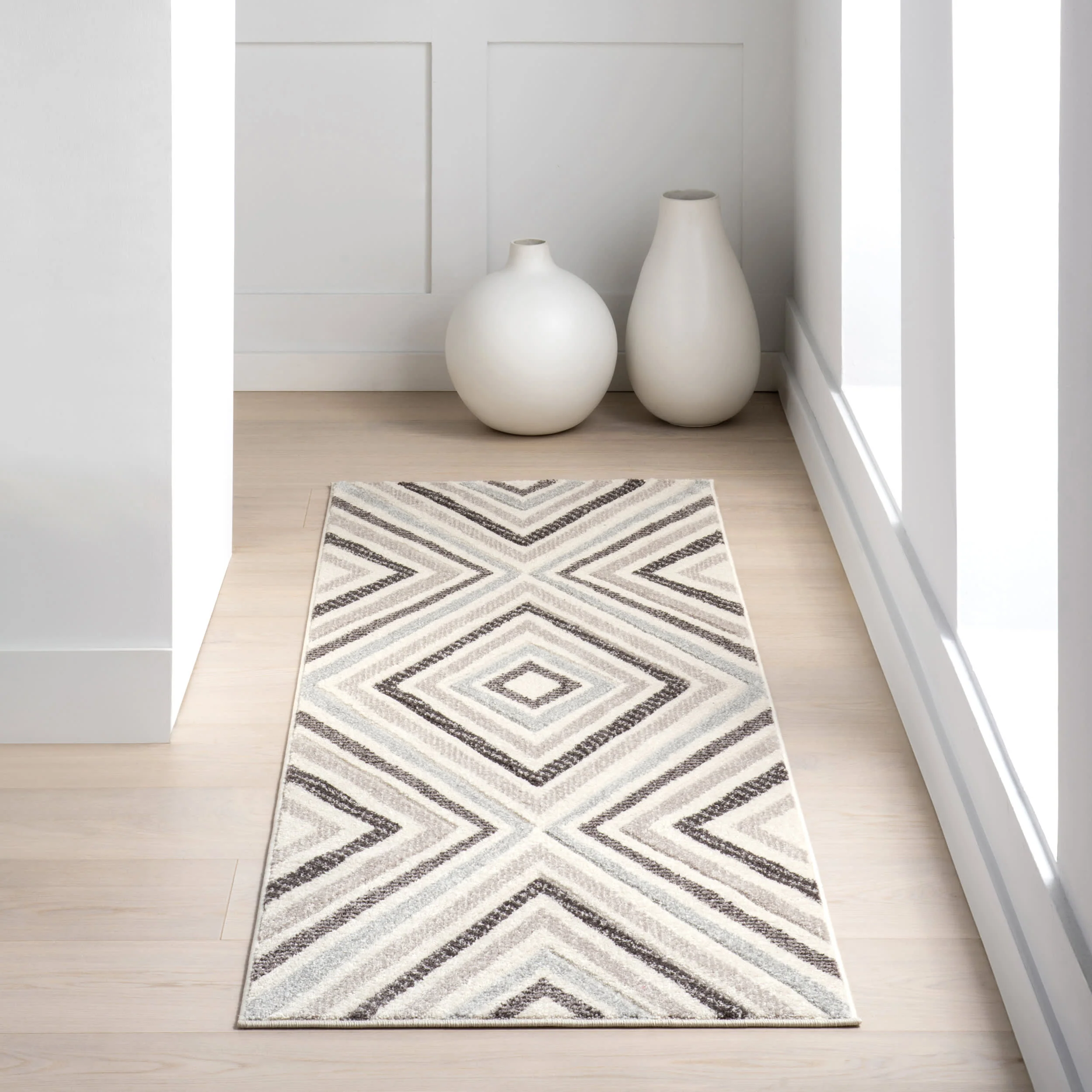 Radiant Chevrons Rug | Grey - Image 2