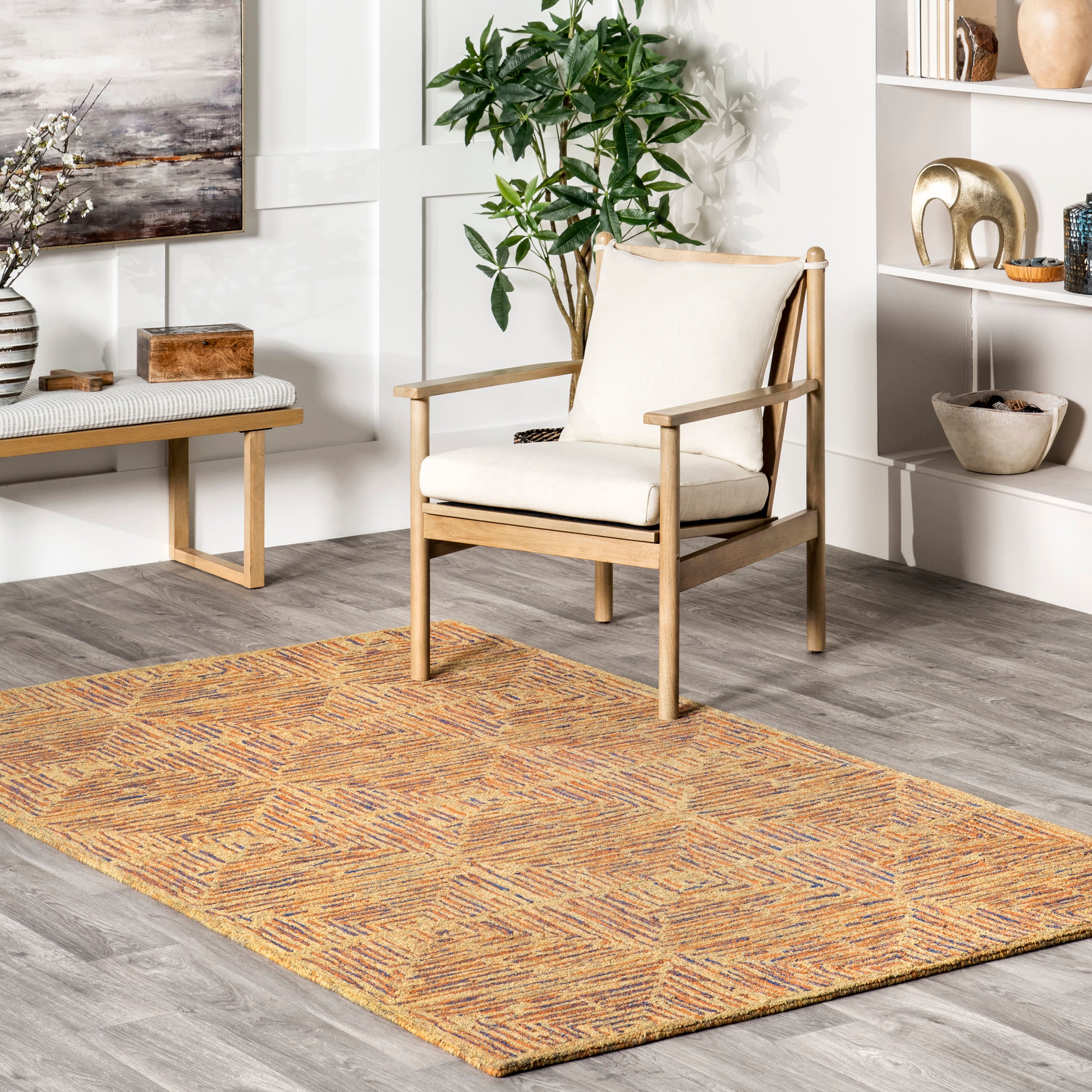 Rae Retro Trellis Rug | Brown - Image 2
