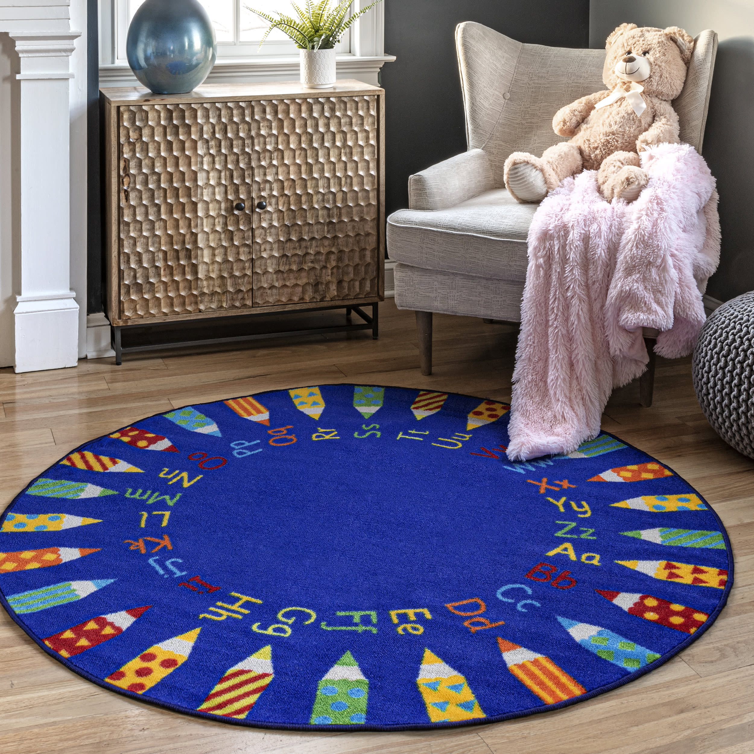 Rainbow Alphabet Rug | Blue - Image 2