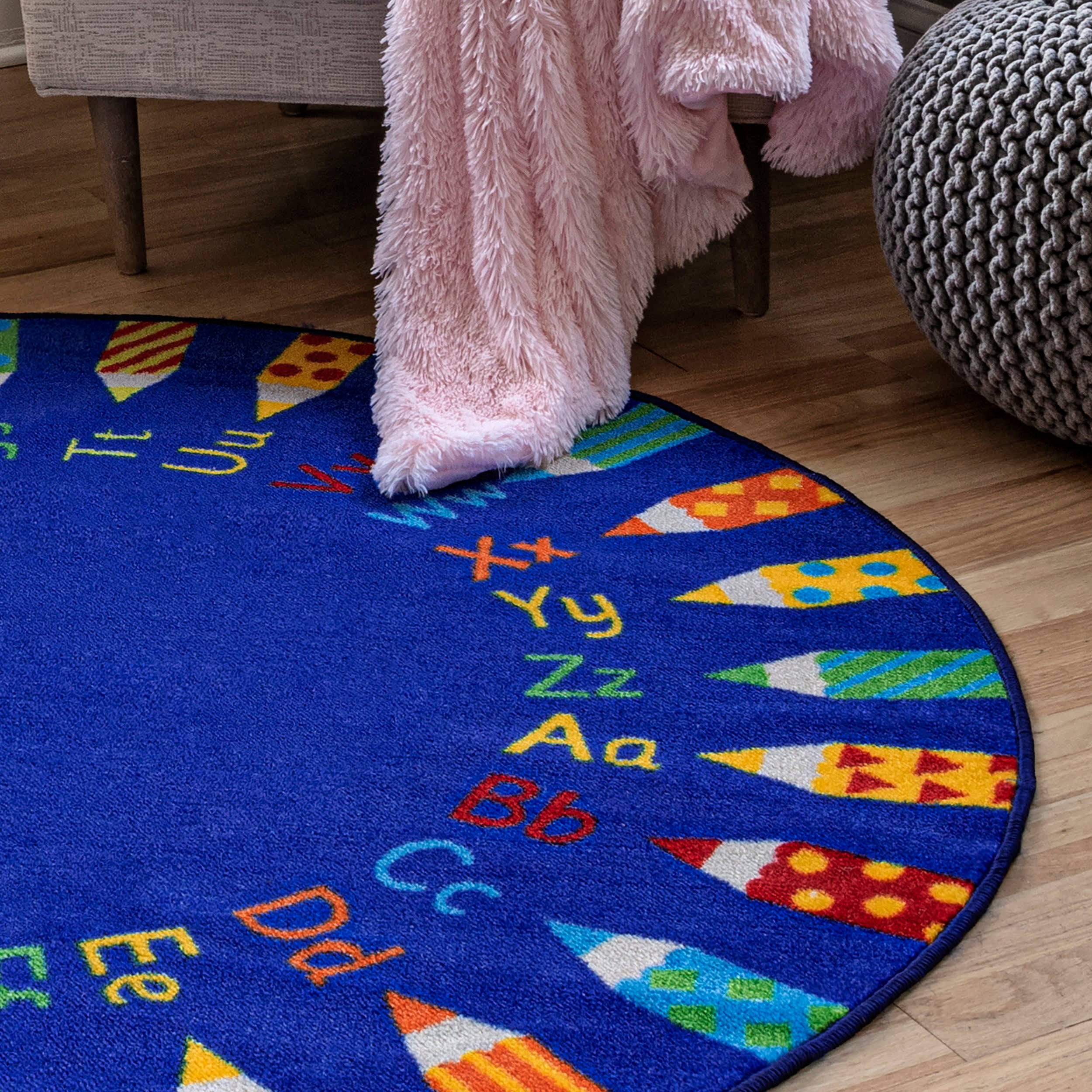 Rainbow Alphabet Rug | Blue - Image 4
