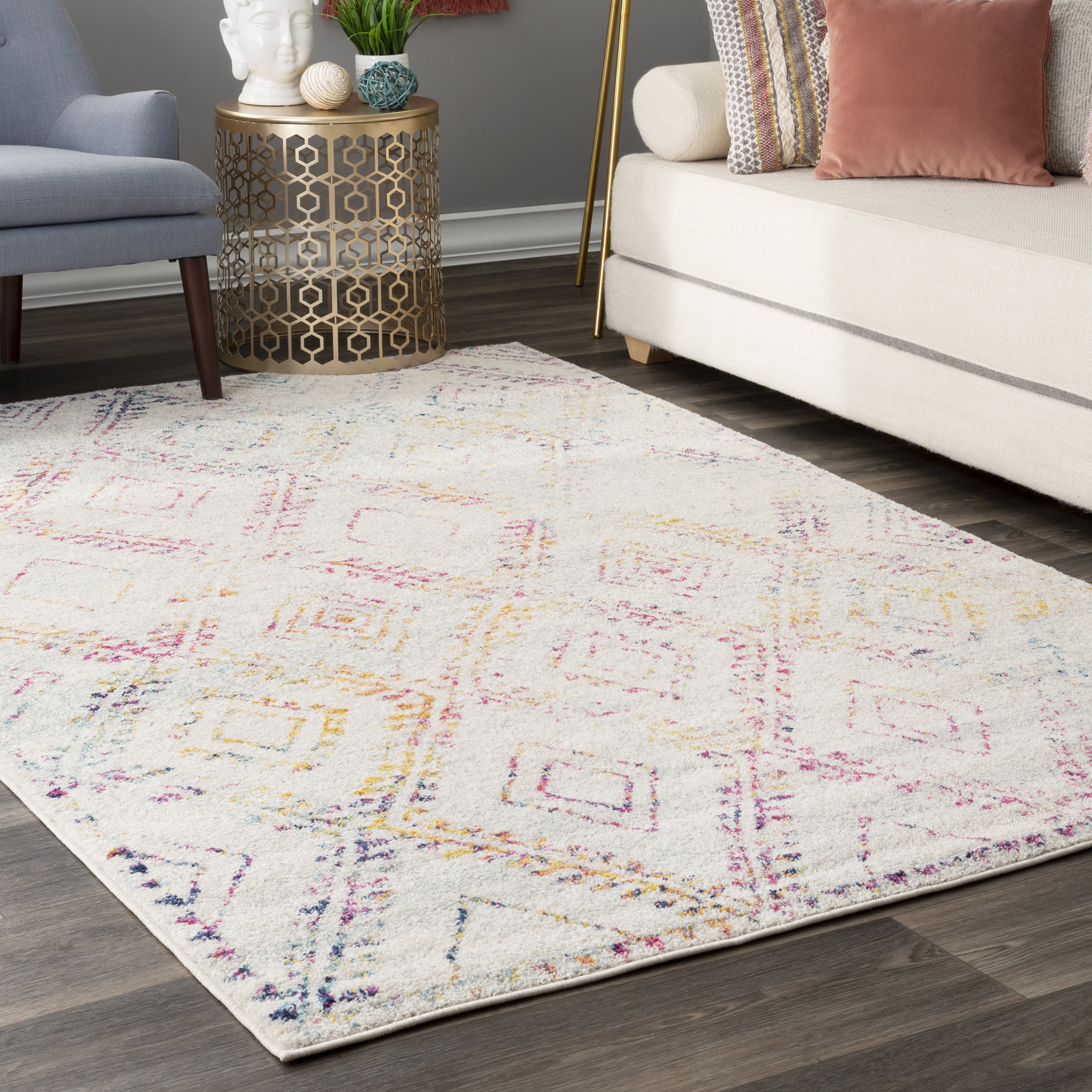Rainbow Diamond Rug | Multicolor - Image 2
