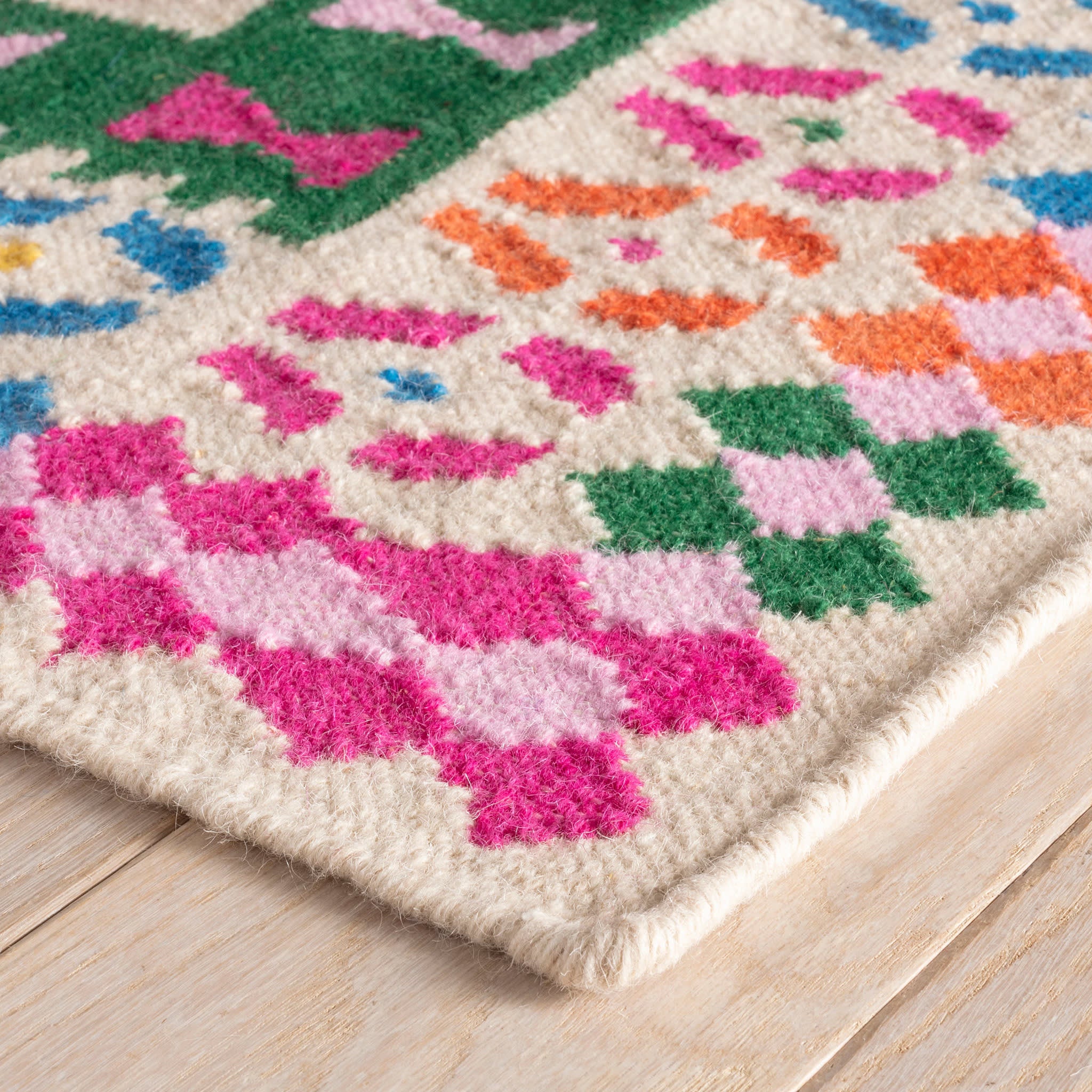 Rainbow Row Handwoven Wool Rug | Multi - Image 4
