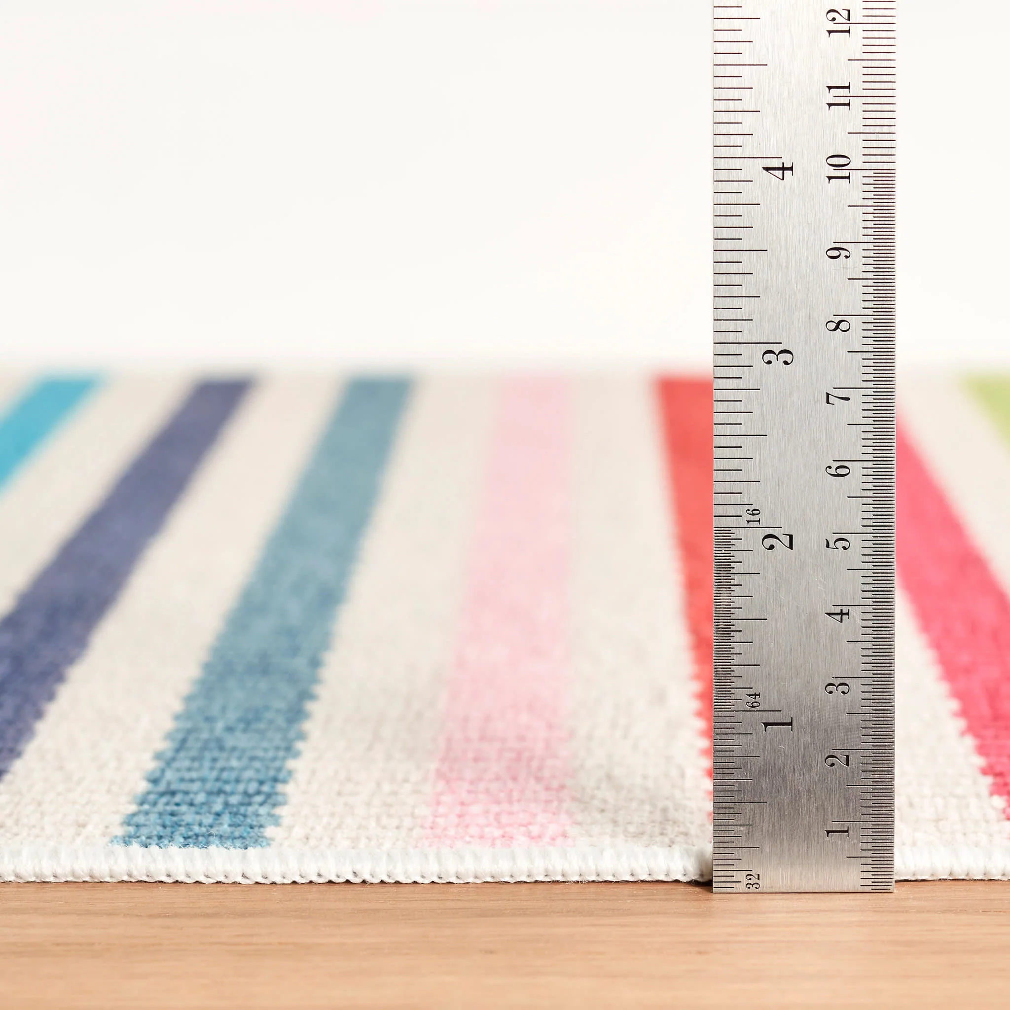 Rainbow Stripe Machine Washable Rug | Multi - Image 5