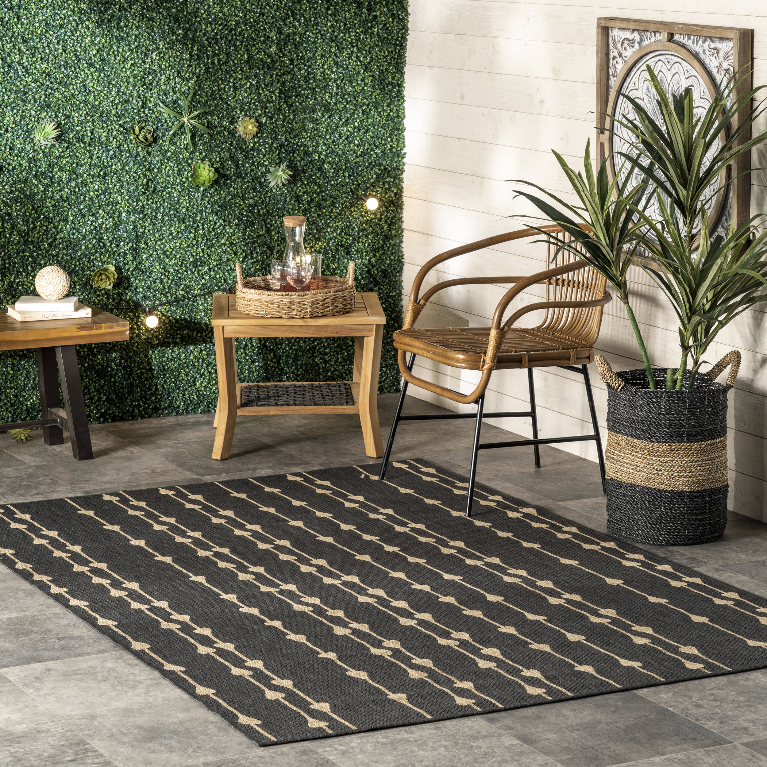 Raindrop Cascade Indoor/Outdoor Rug | Charcoal - Image 2