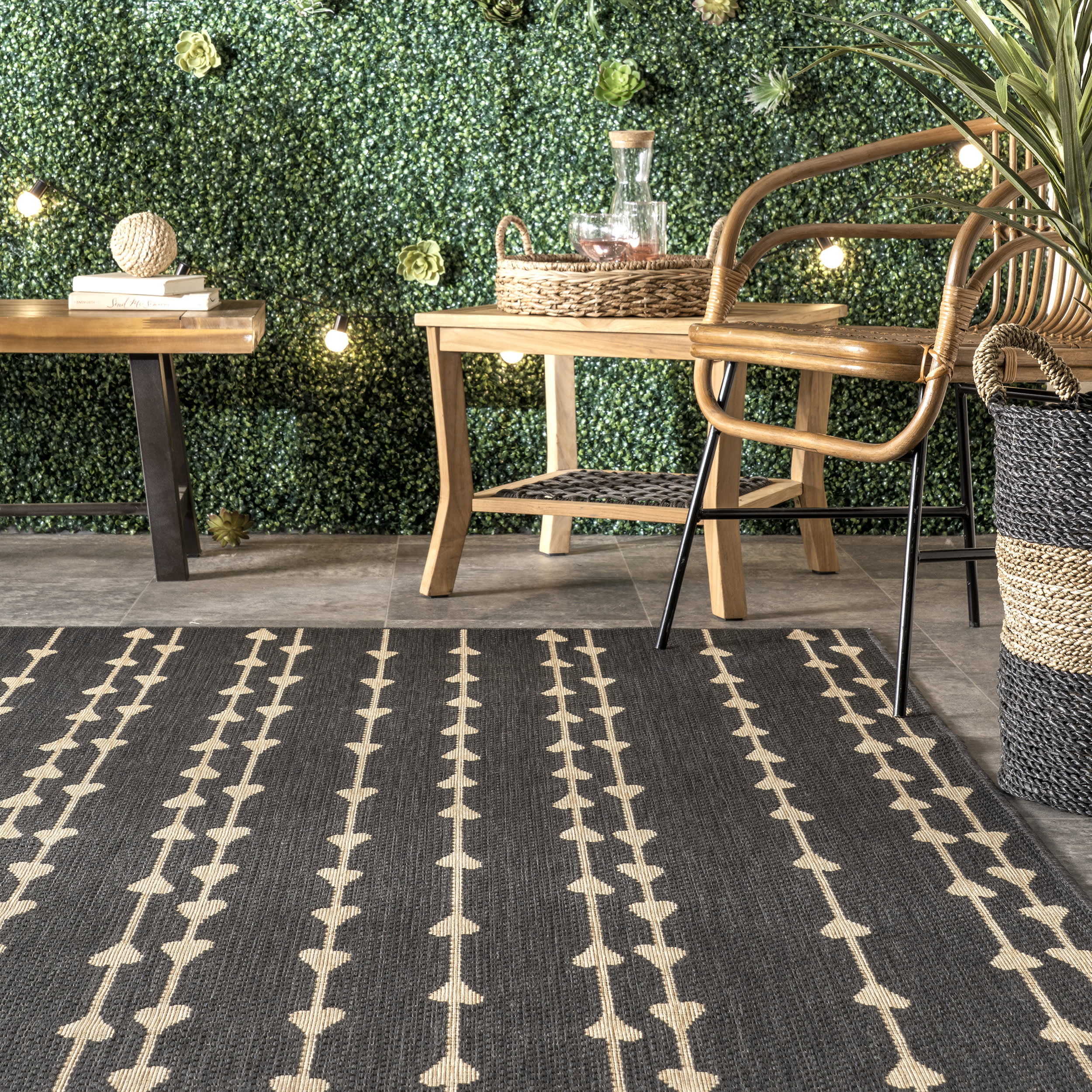 Raindrop Cascade Indoor/Outdoor Rug | Charcoal - Image 4