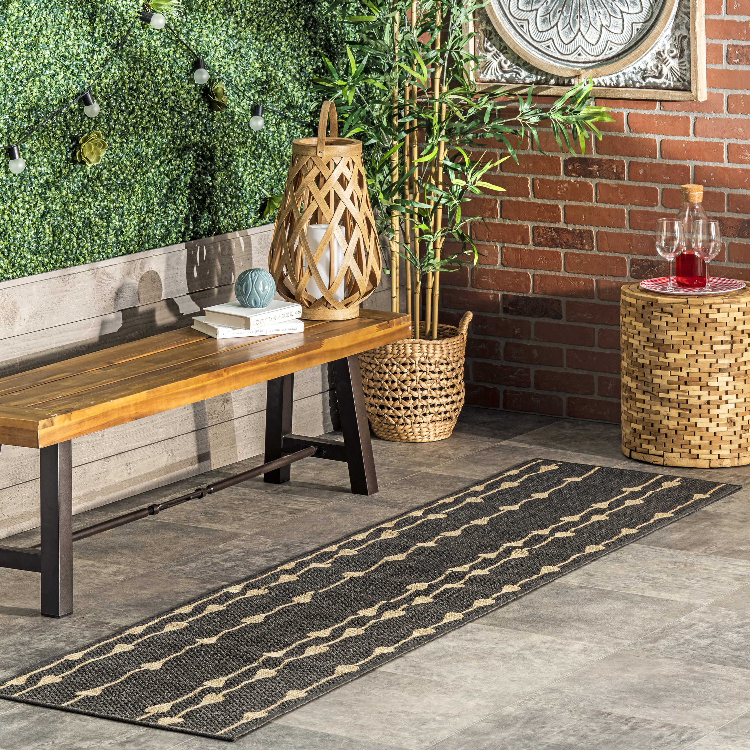 Raindrop Cascade Indoor/Outdoor Rug | Charcoal - Image 2