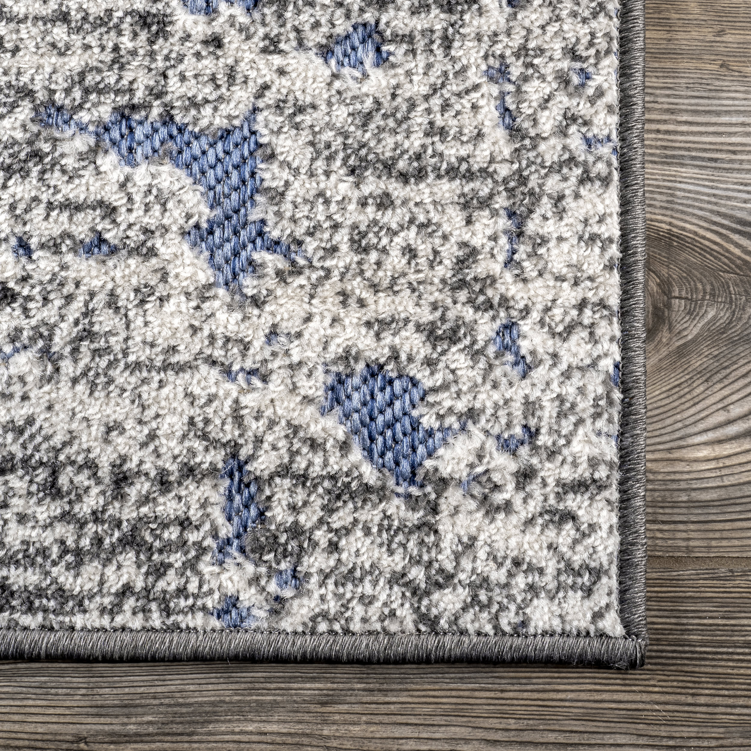 Raised Abstract Shroud Outdoor Rug | Blue - Image 3