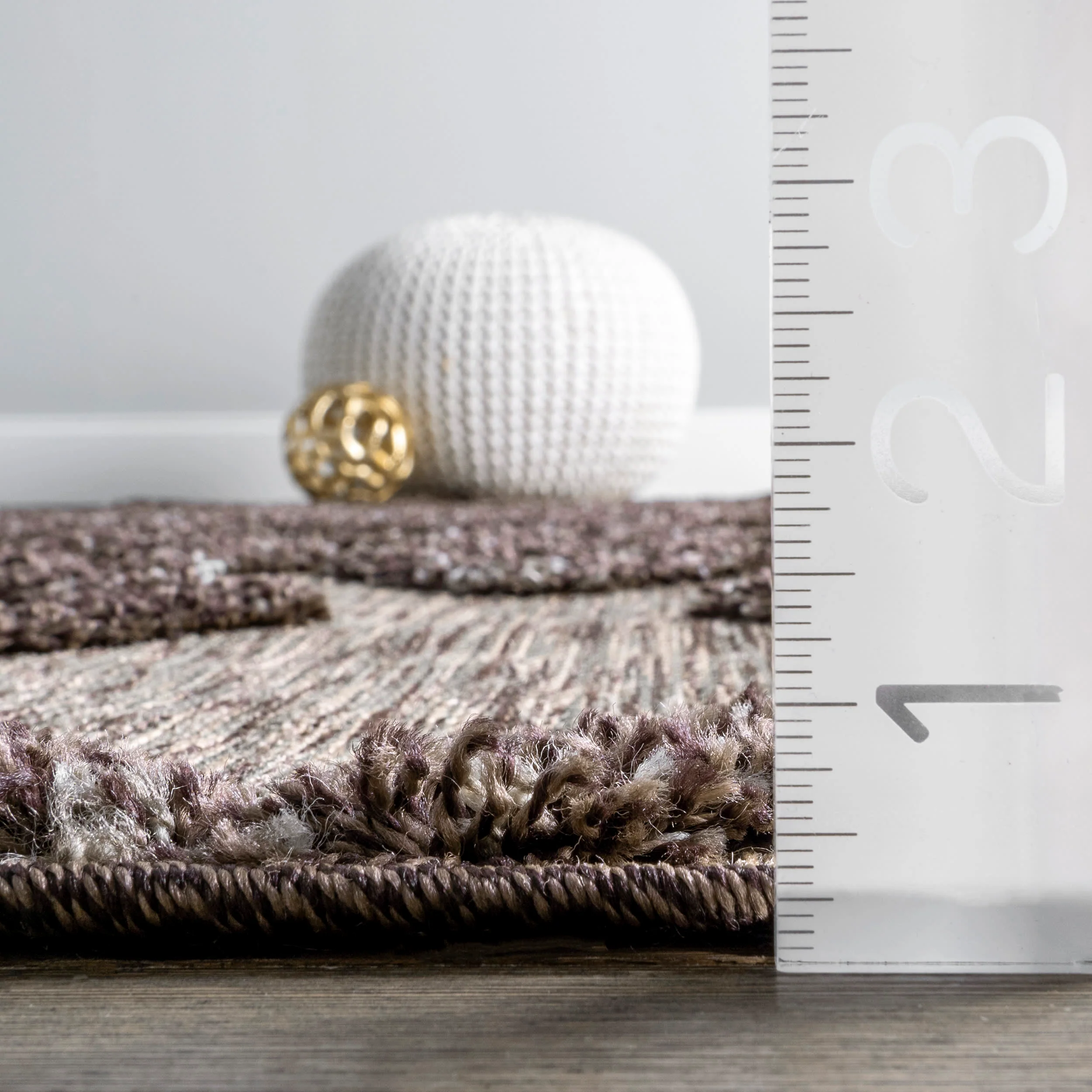 Raised Pendant Striped Rug | Brown - Image 5
