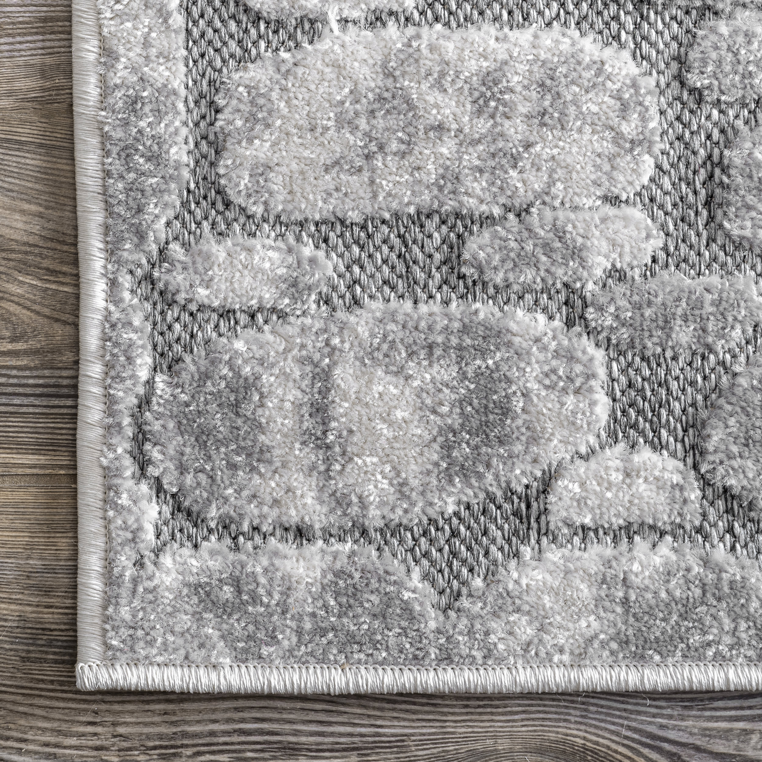 Raised Stoneway Indoor/Outdoor Rug | Grey - Image 3