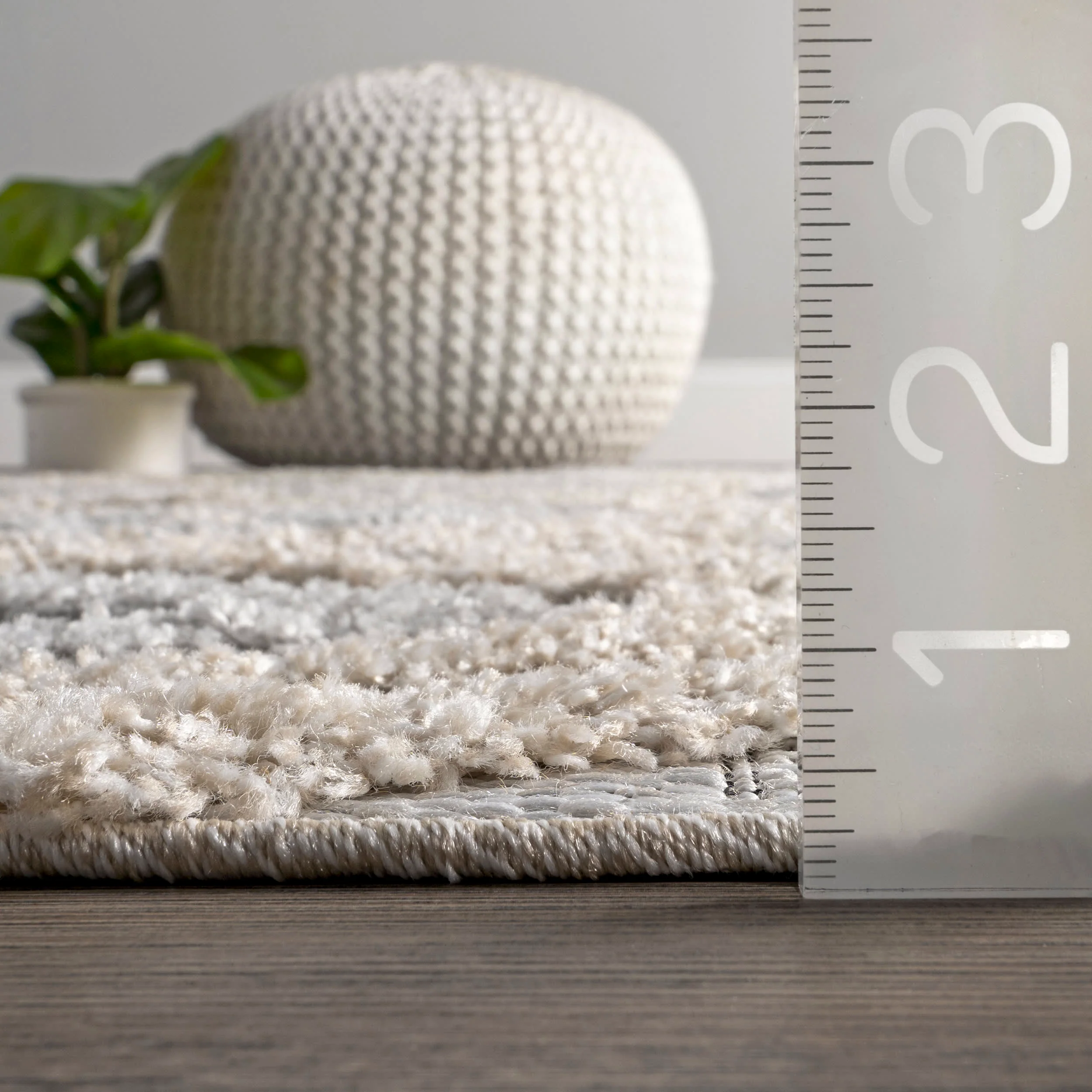 Raised Theta Trellis Rug | Beige - Image 5