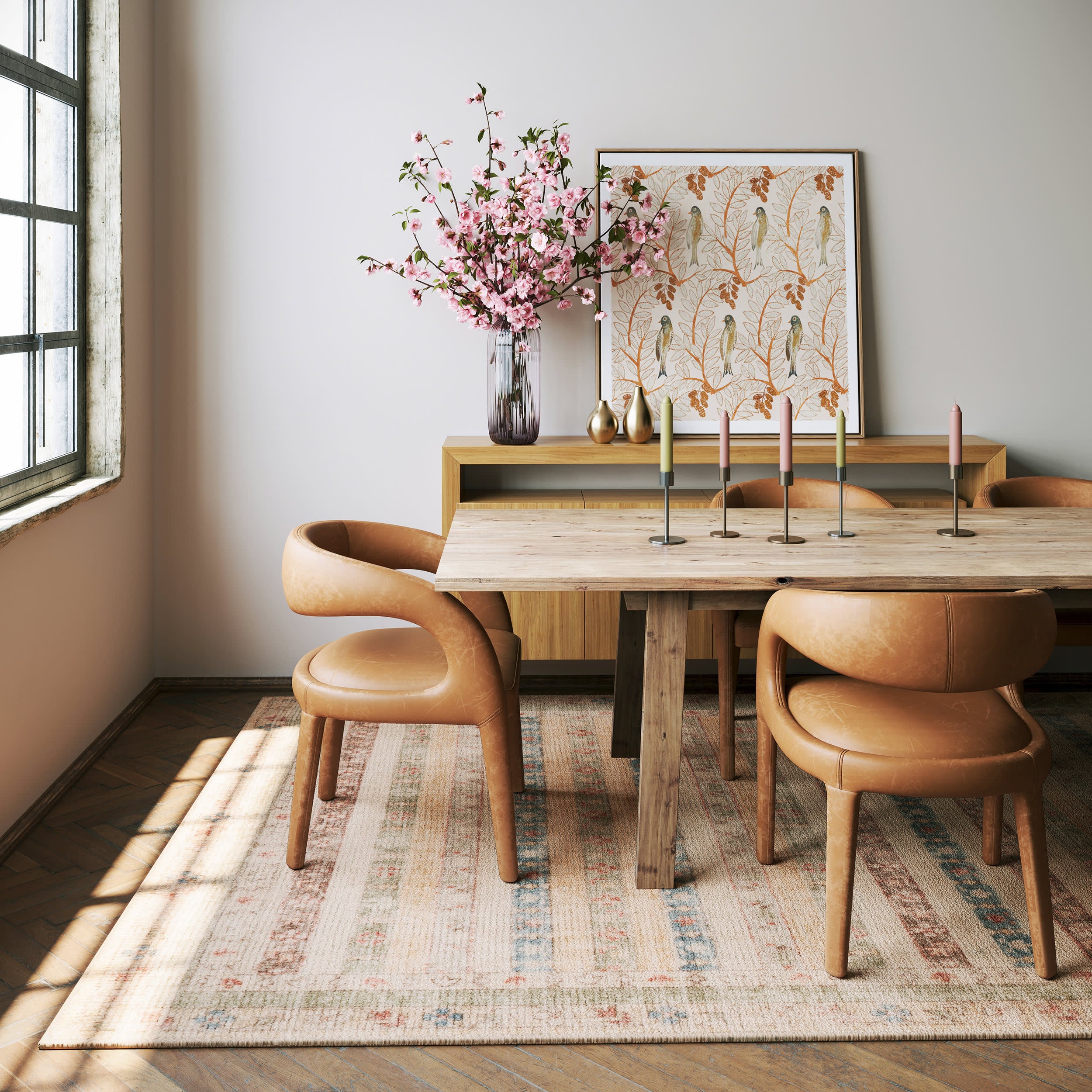 Raji Hand Tufted Multi-Stripe Wool-Blend Rug | Multicolor - Image 2
