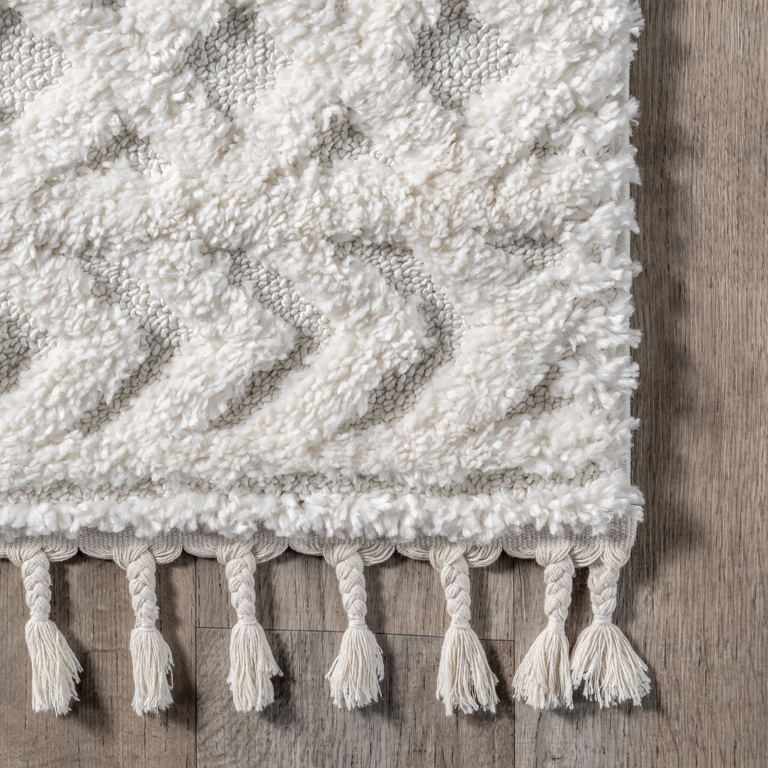 Ramira Raised Trellis Rug | Cream - Image 3