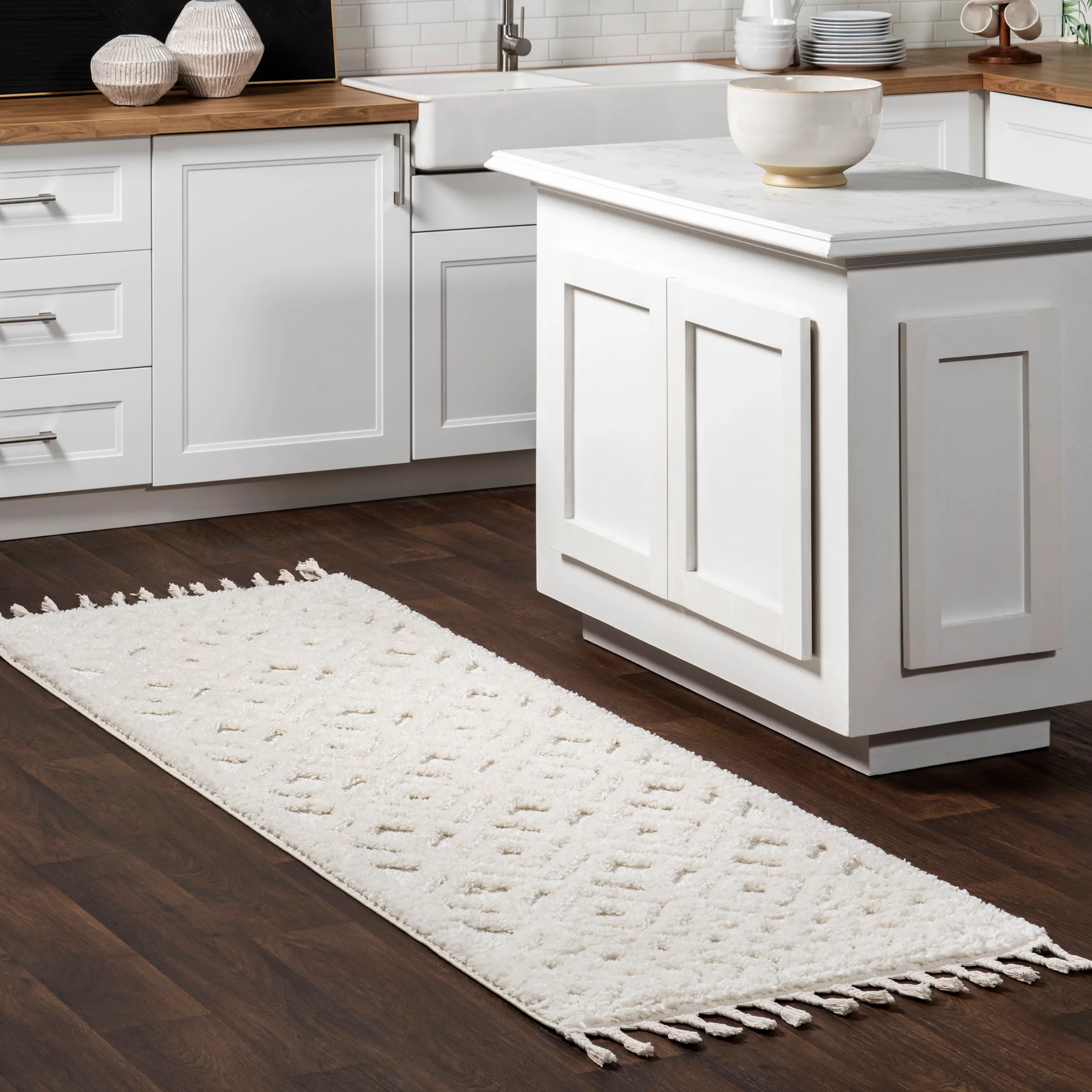 Ramira Raised Trellis Rug | Cream - Image 2