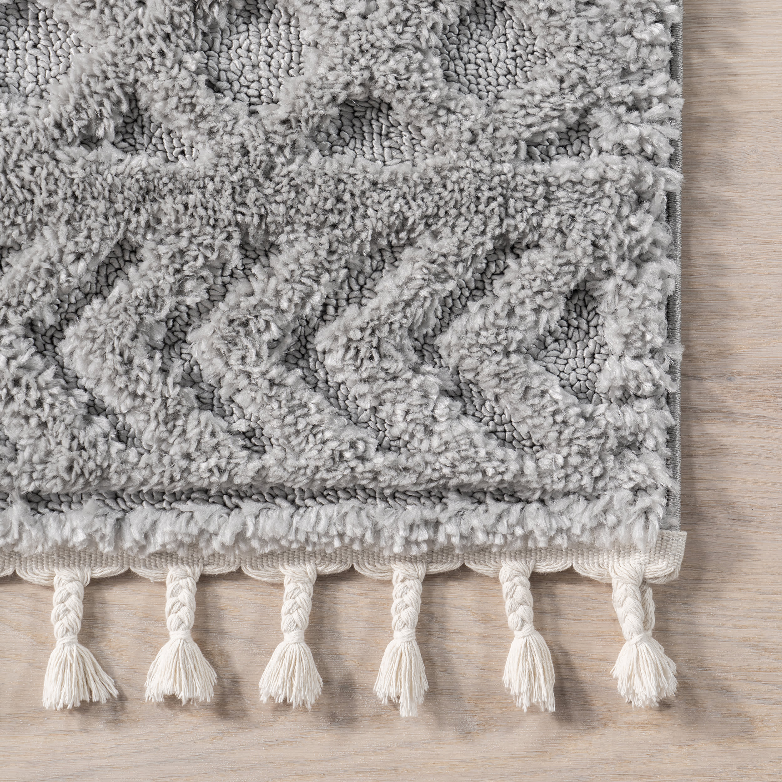 Ramira Raised Trellis Rug | Light Grey - Image 3