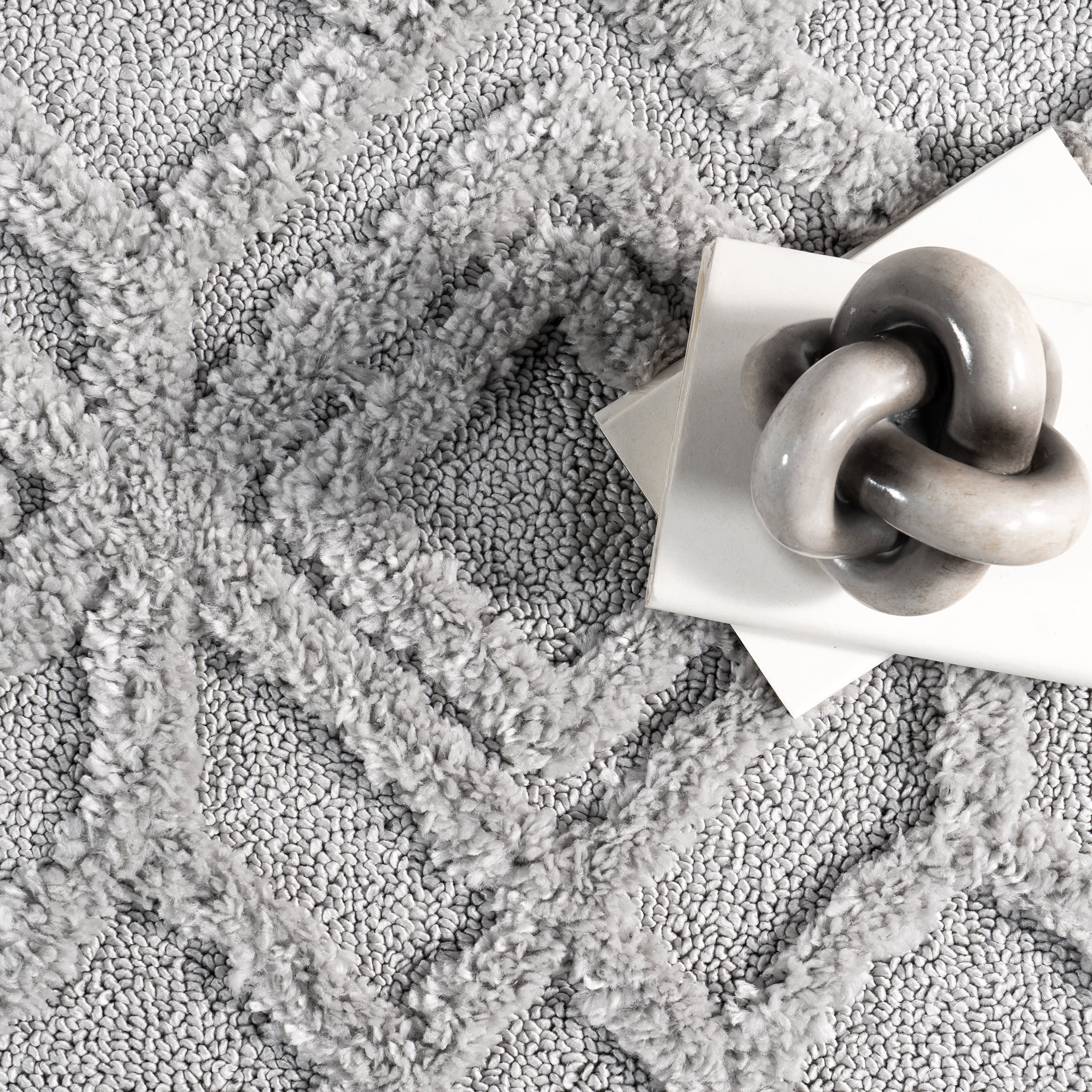 Ramira Raised Trellis Rug | Light Grey - Image 7