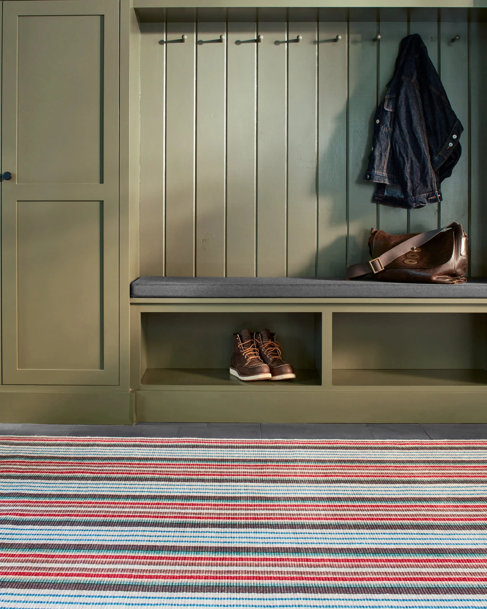 Ranch Stripe Machine Washable Rug | Multi - Image 3