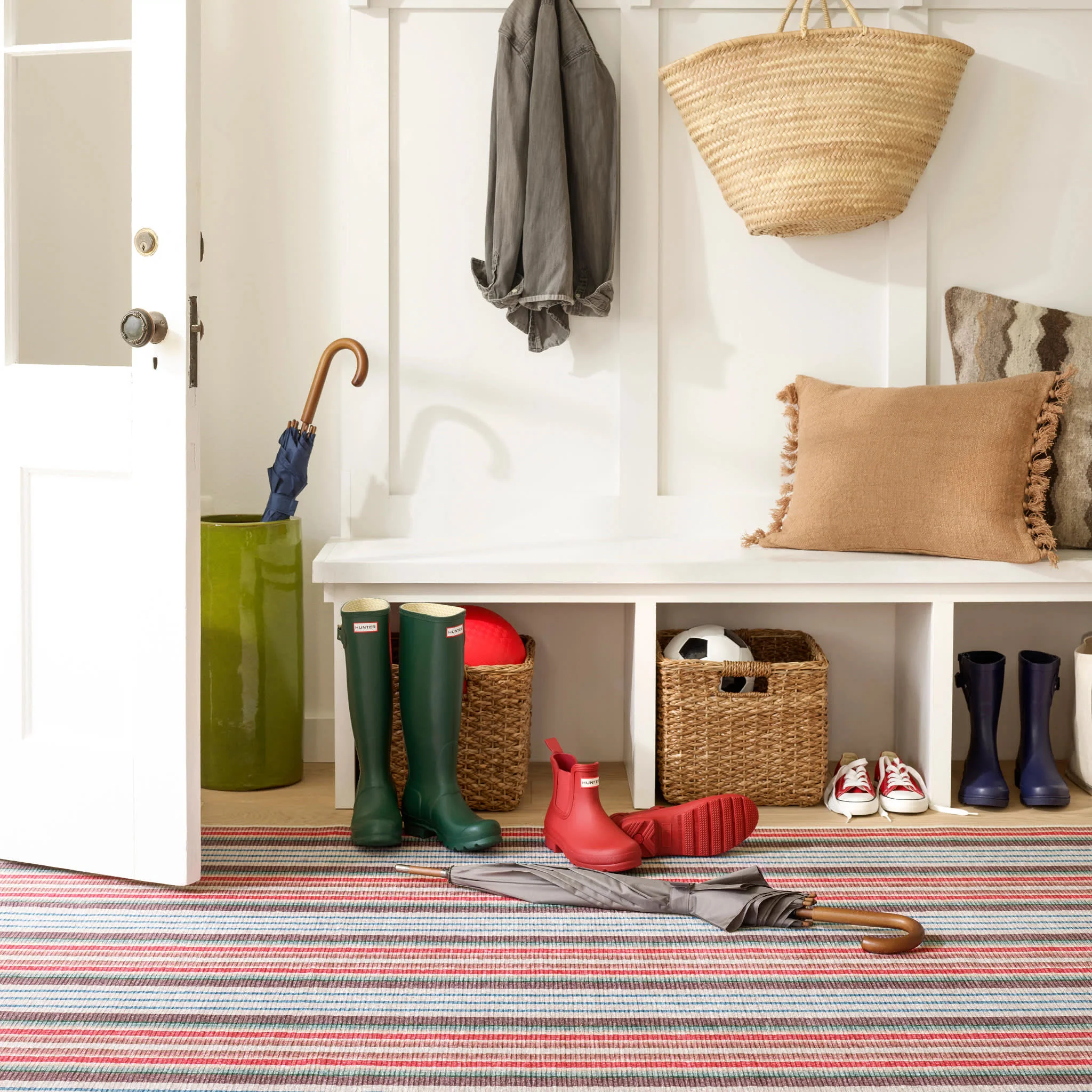 Ranch Stripe Machine Washable Rug | Multi - Image 4