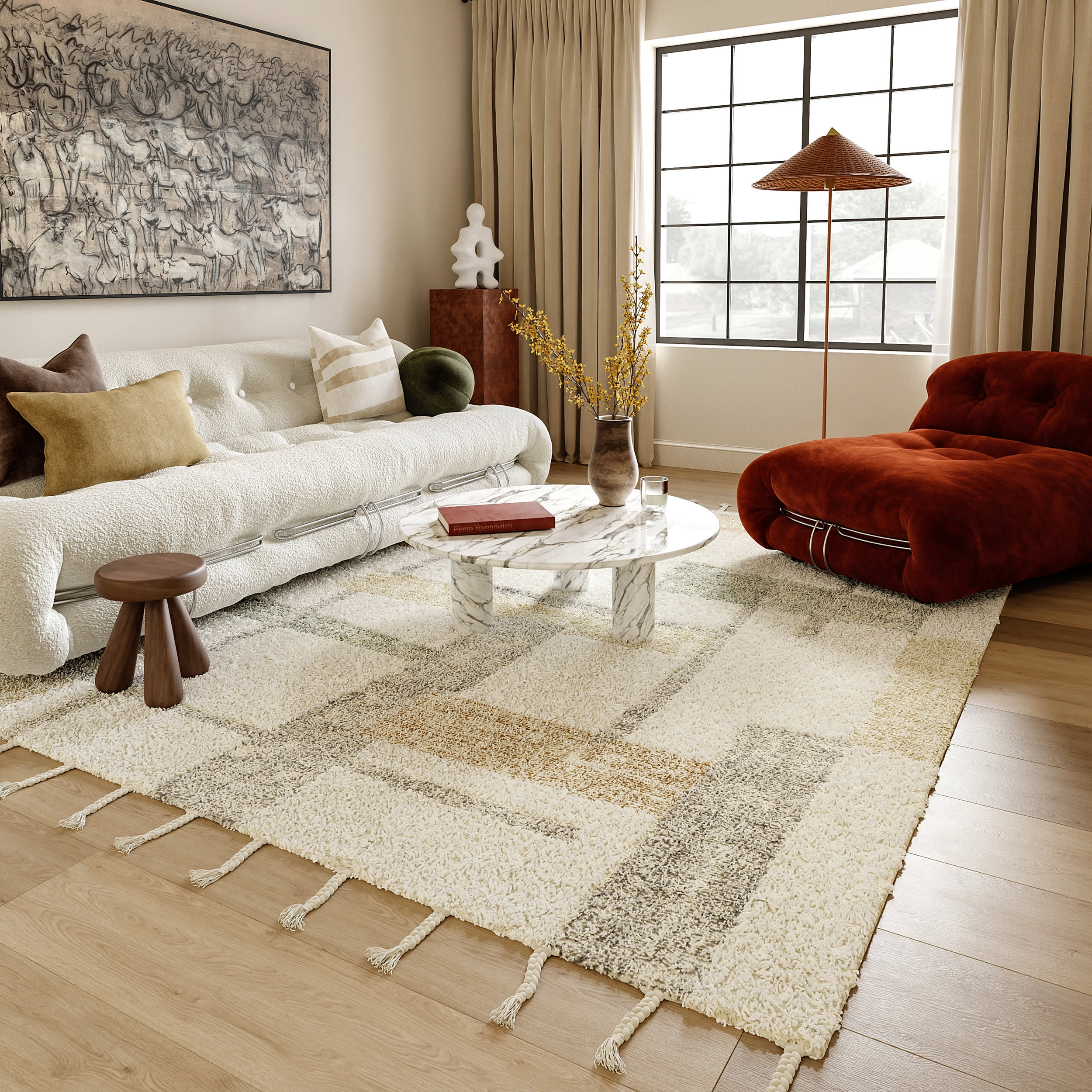 Rancho Abstract Rug | Ivory - Image 2