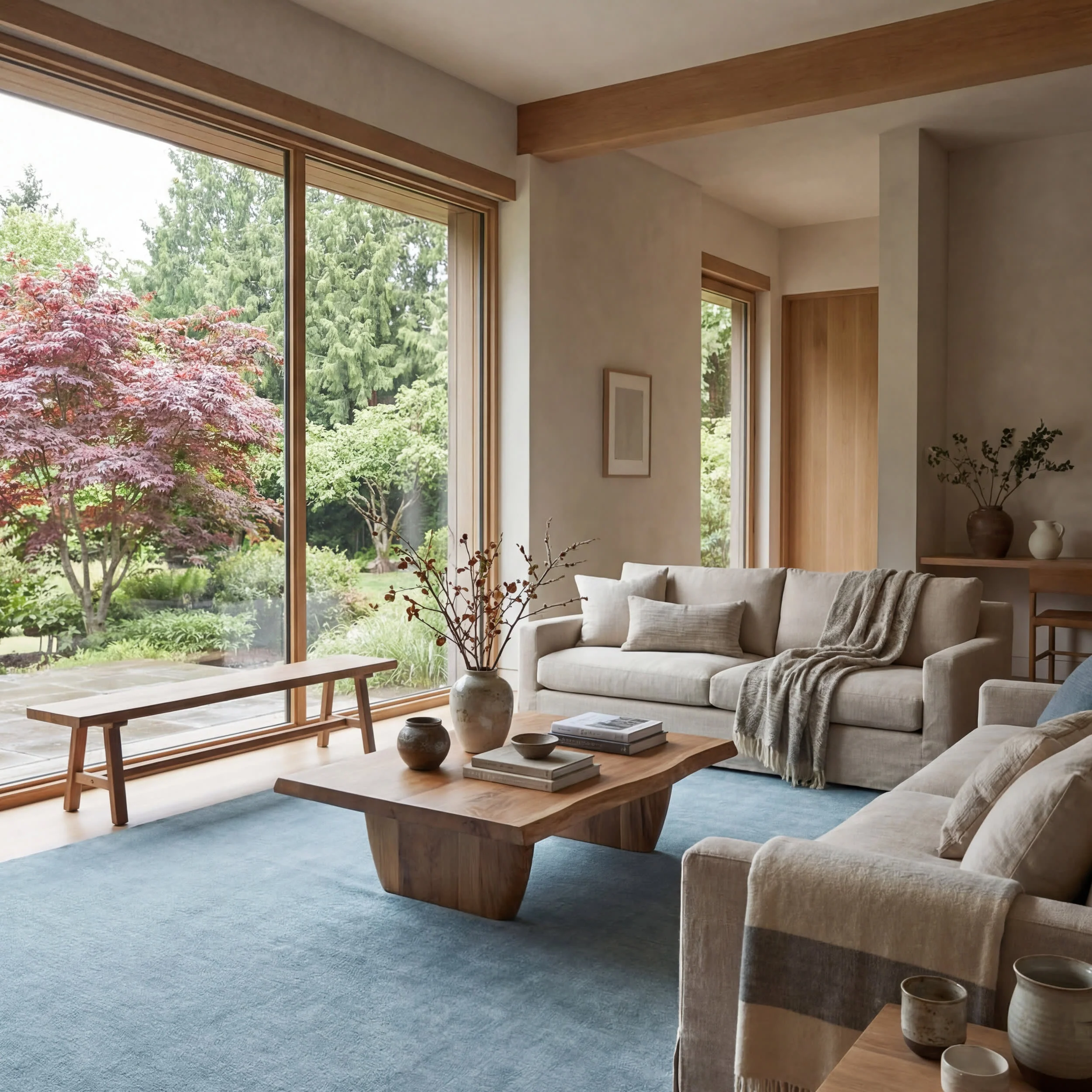 Ranya Modern Solid Rug | Blue - Image 2