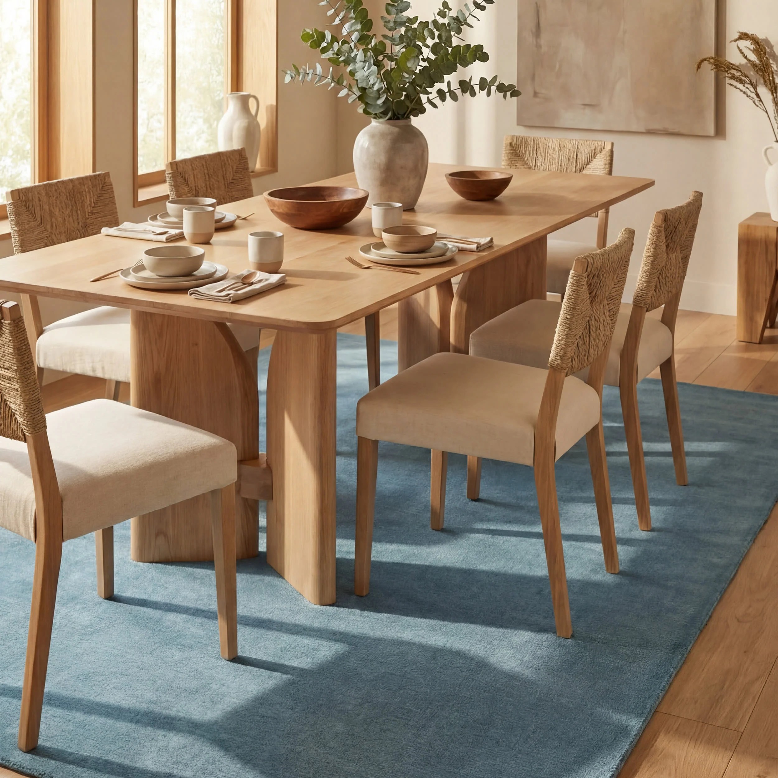 Ranya Modern Solid Rug | Blue - Image 7