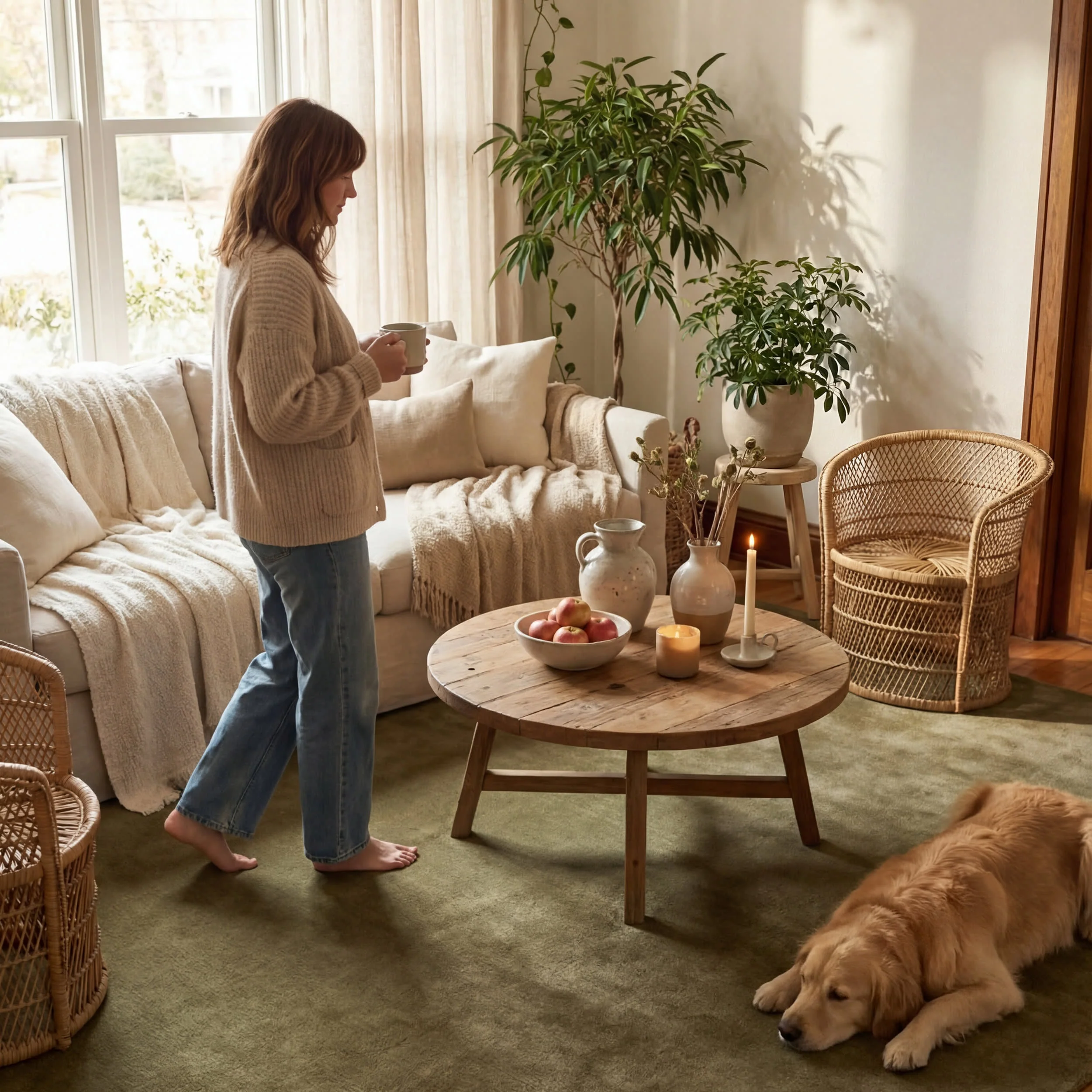 Ranya Modern Solid Rug | Green - Image 9