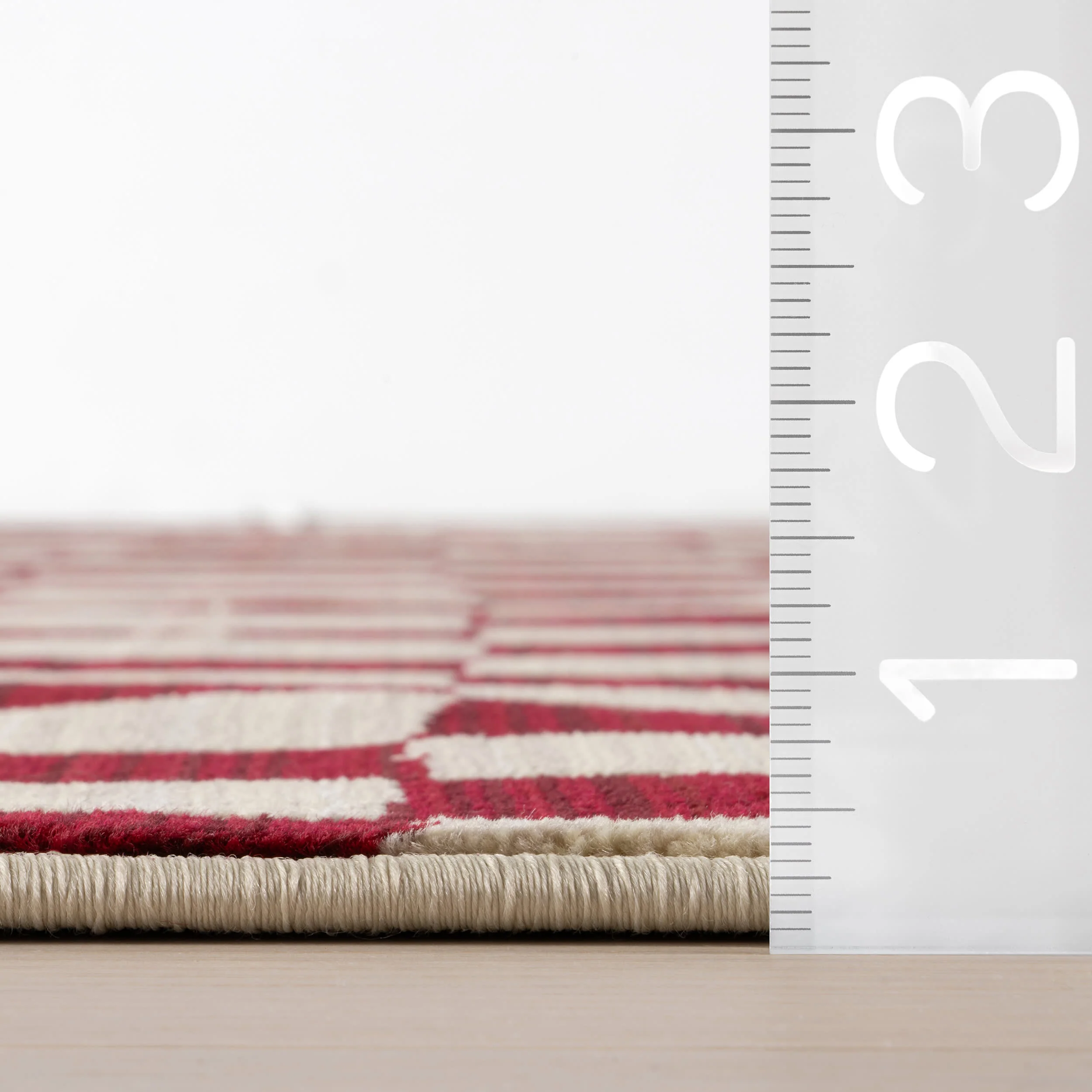 Rasali Checkered Box Rug | Red - Image 5