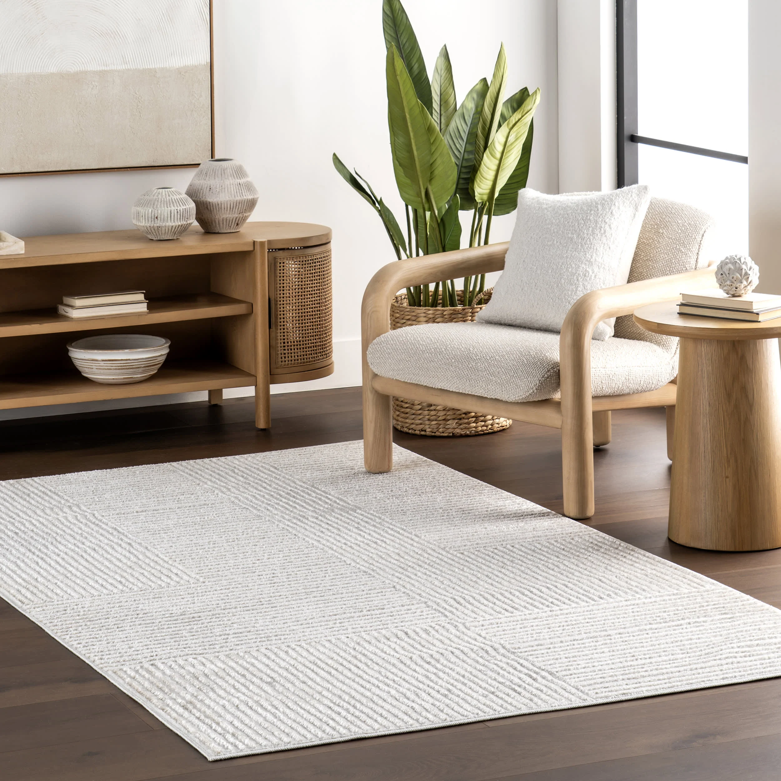 Rashida Geometric Rug | Beige - Image 2