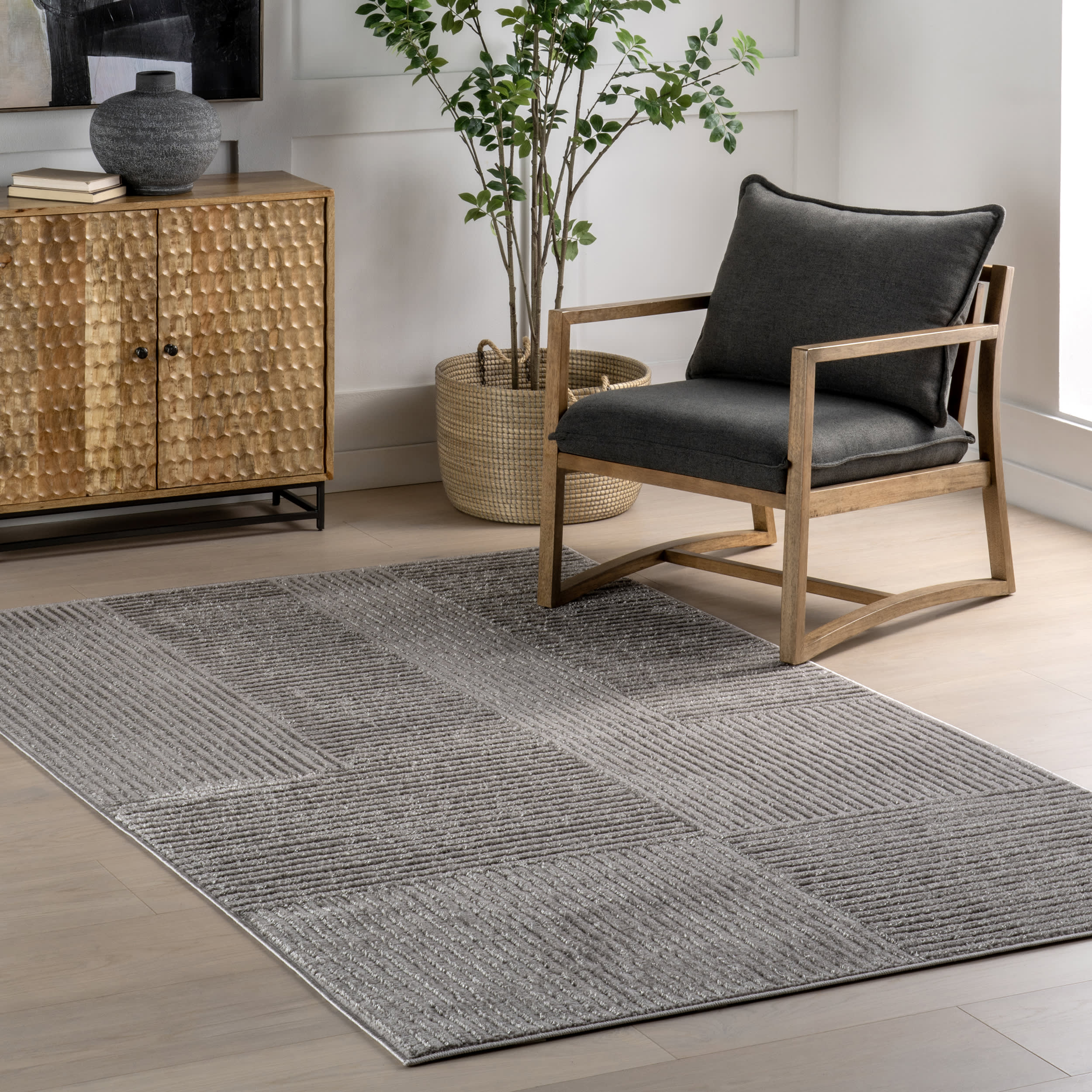 Rashida Geometric Rug | Grey - Image 2