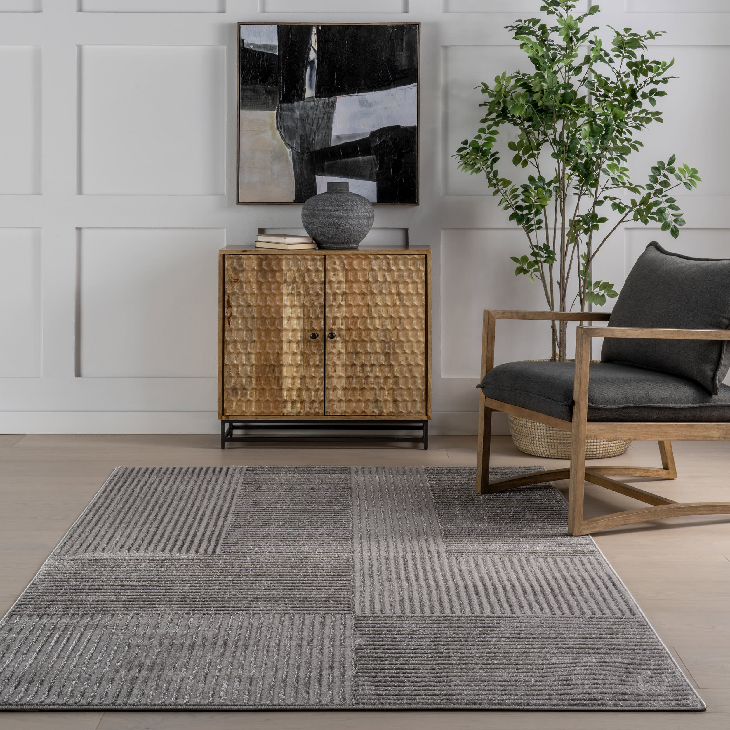 Rashida Geometric Rug | Grey - Image 5