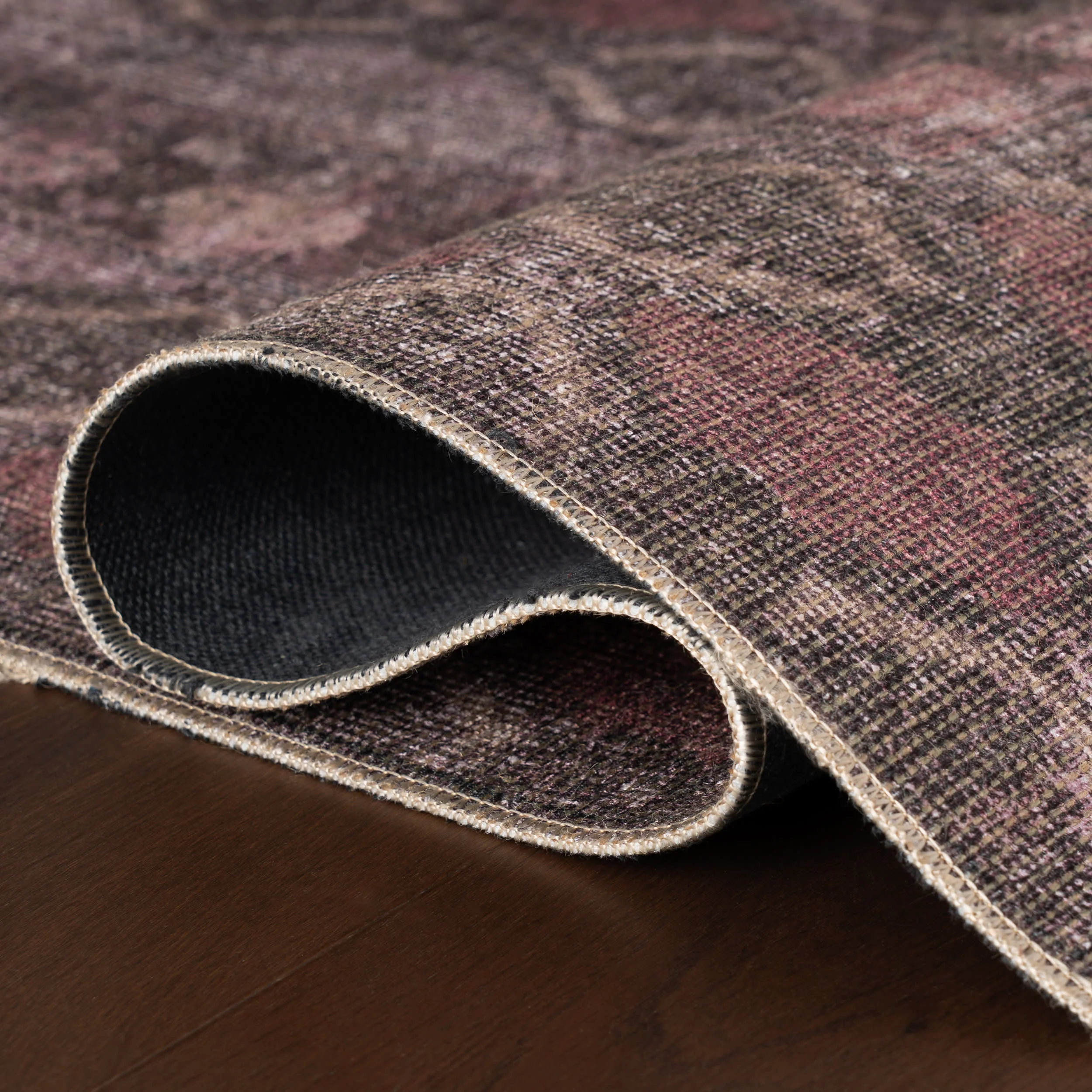 Ravika Traditional Vintage & Distressed Rug | Burgundy - Image 7