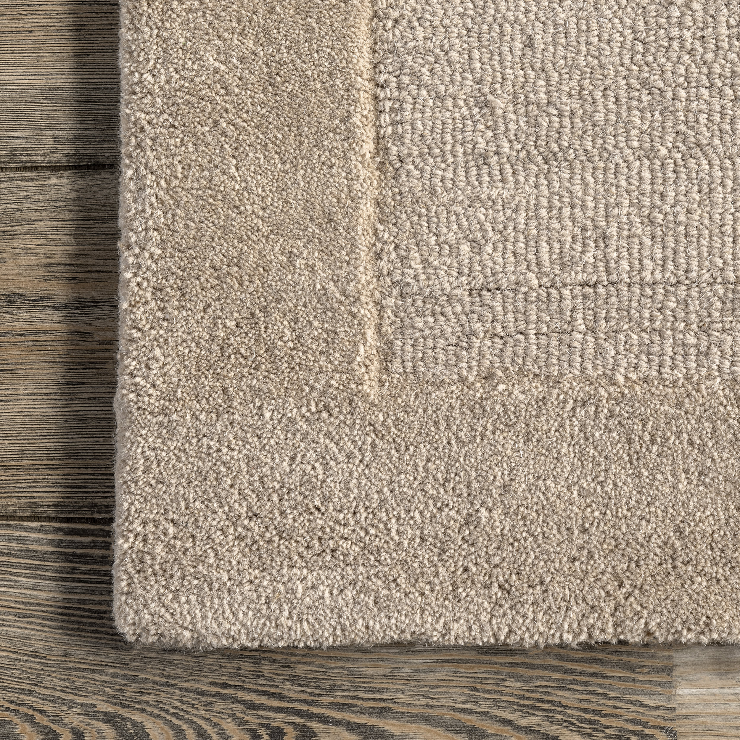Raya Wool Monochromatic Rug | Beige - Image 3