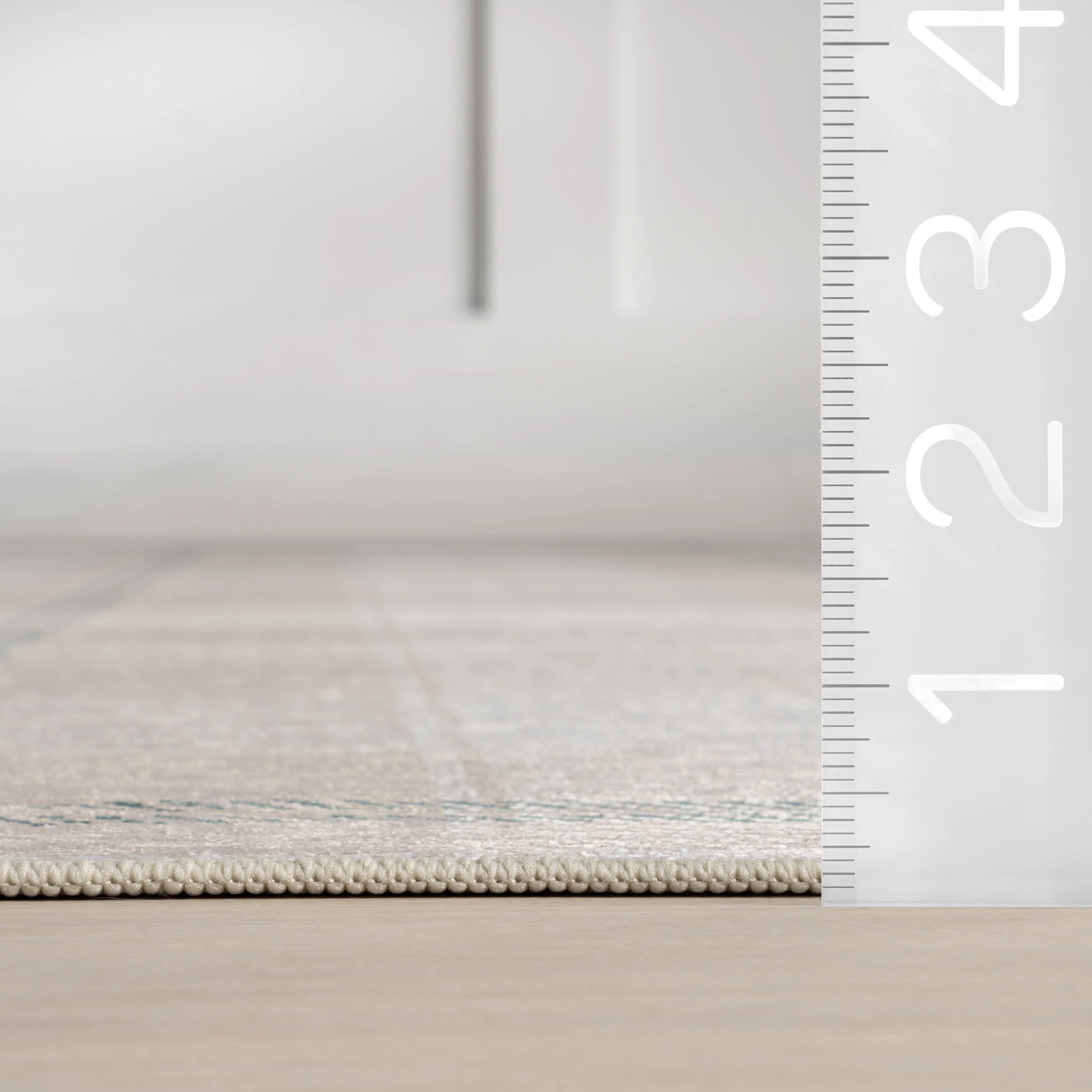 Raye Plaid Spill Proof Washable Rug | Beige - Image 6